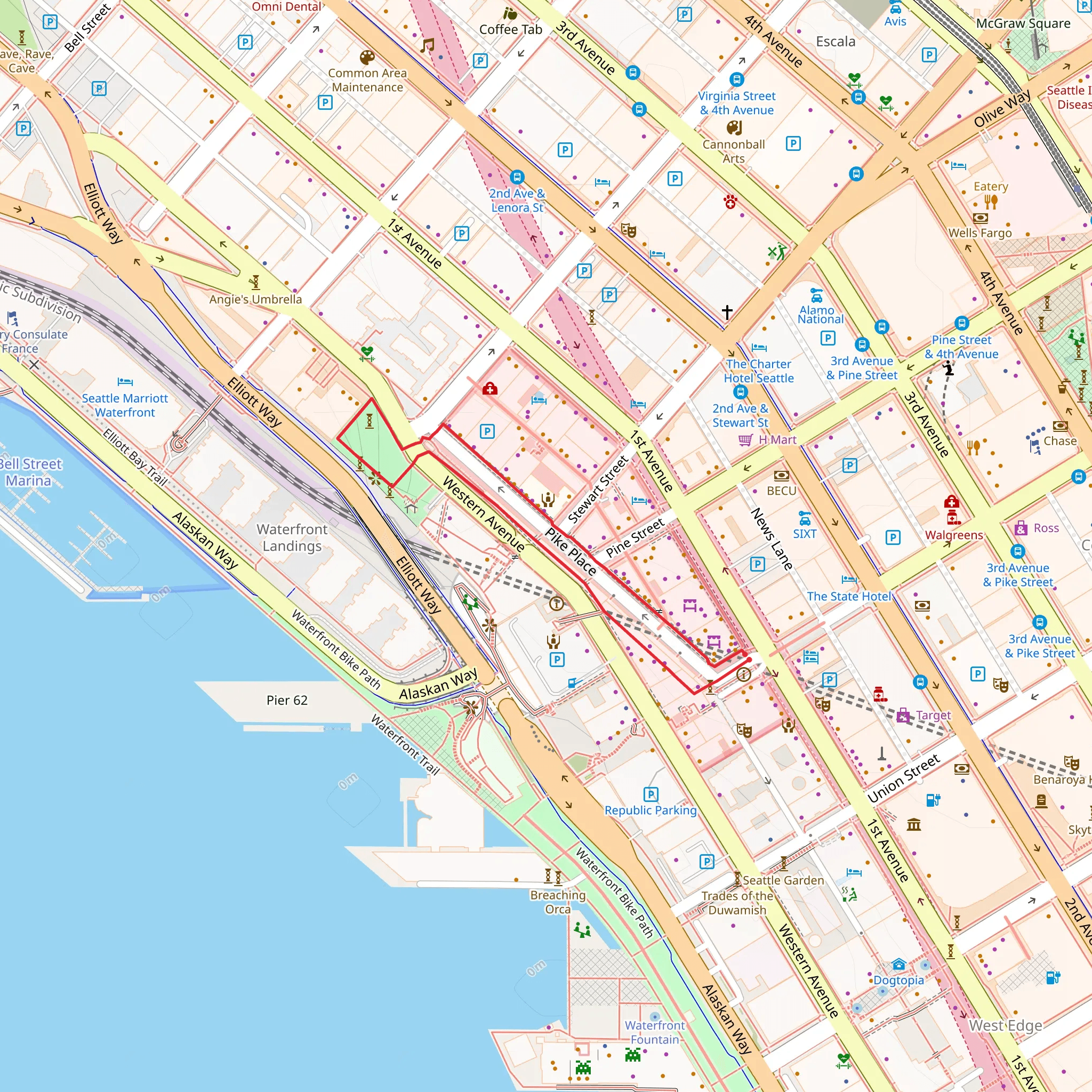 Victor Steinbrueck Park Loop mobile static map