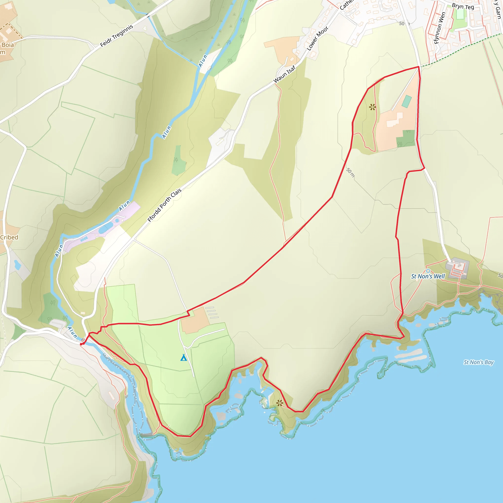 Porth Clais East mobile static map