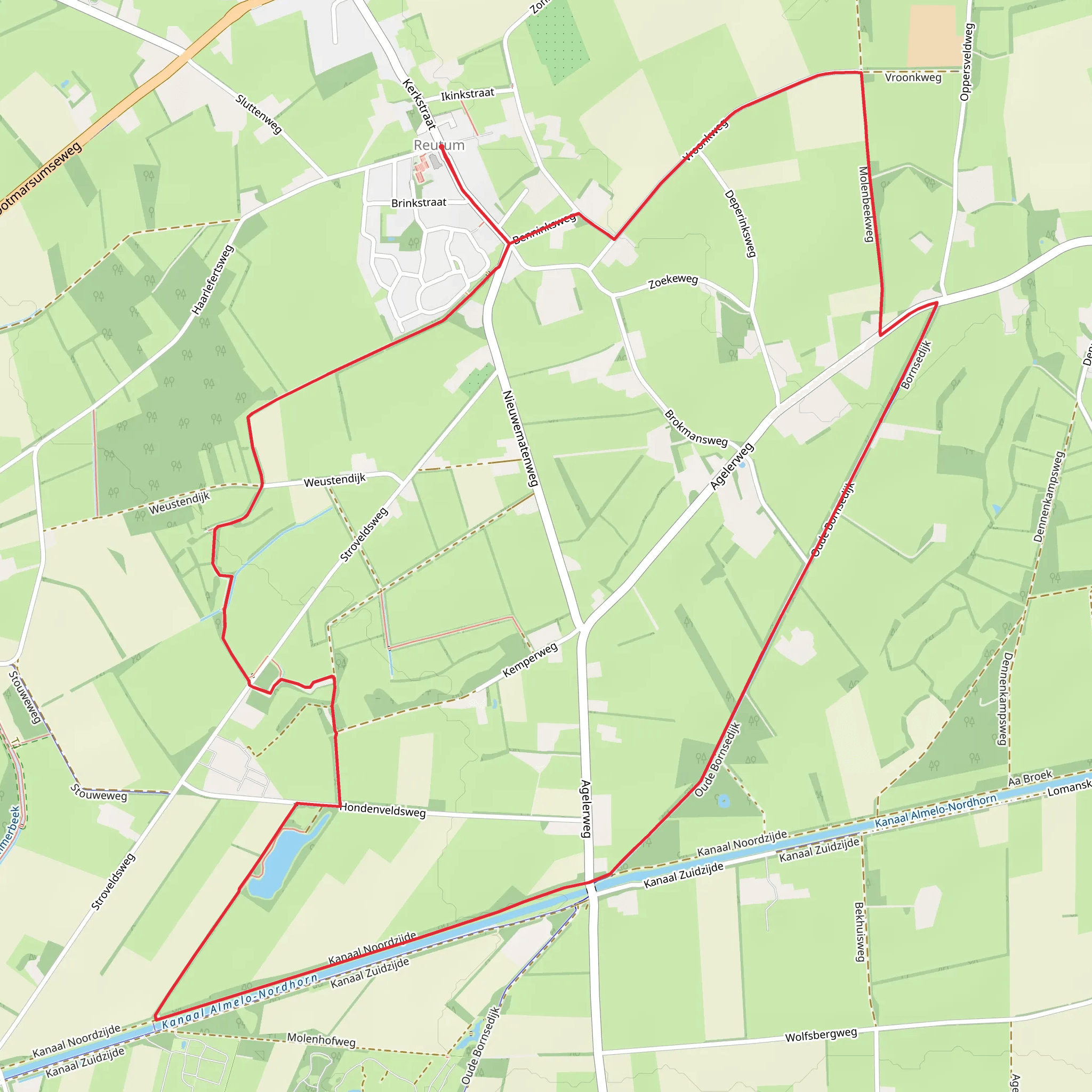 Molenbeek Weg and Twente Fleringen Paarse Route mobile static map