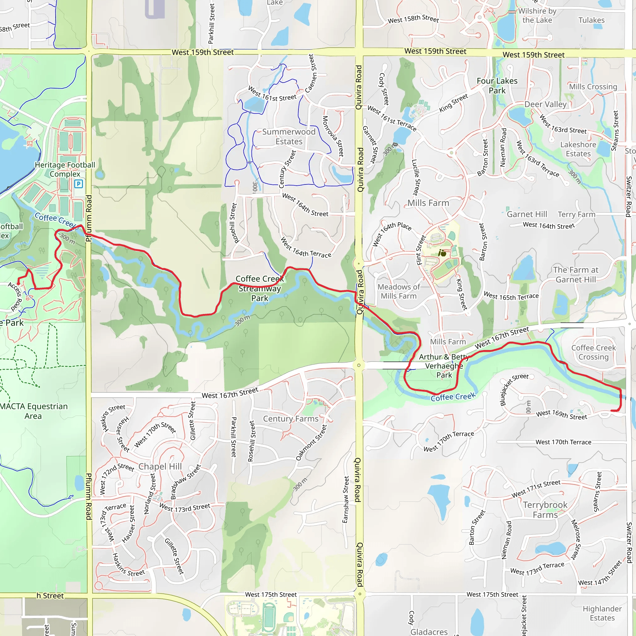 Coffee Creek via Heritage Trail mobile static map