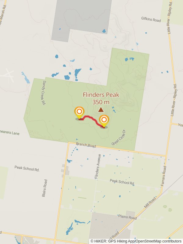 Map of Big Rock Trail via Rockwell Road, Wyndham