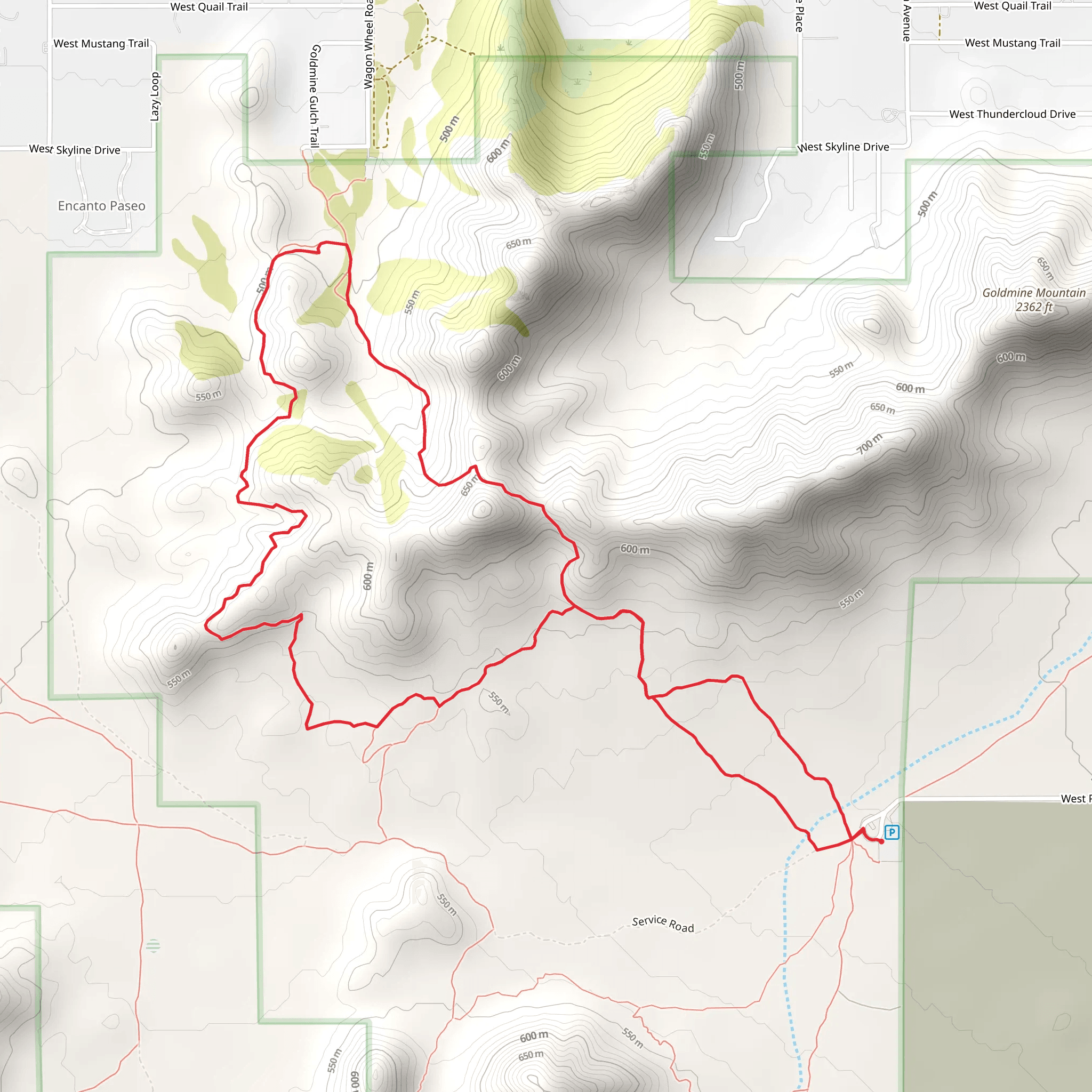San Tan - Dynamite - Goldmine - Maricopa Loop Trail mobile static map