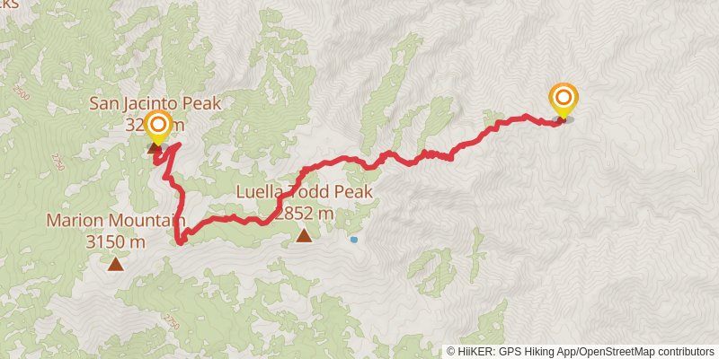 Cactus to Clouds Trail stage 2 Map