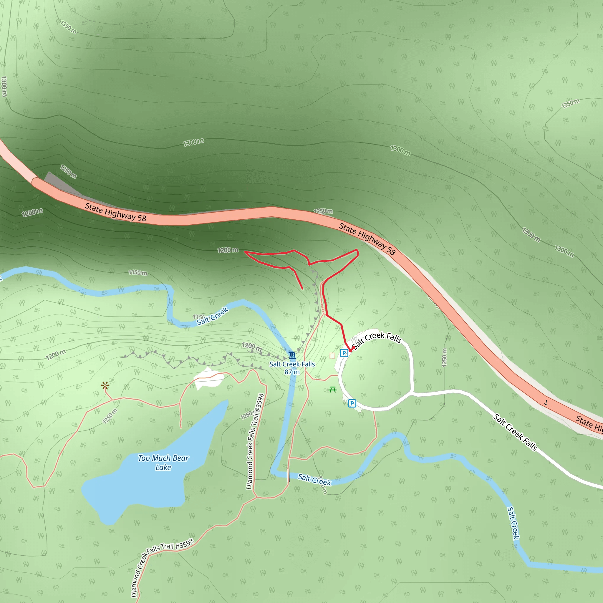 Diamond Creek Falls mobile static map