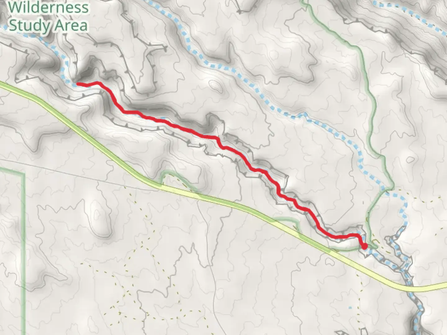 An image depicting the trail South Fork Mule Canyon Walk and its surrounding area.