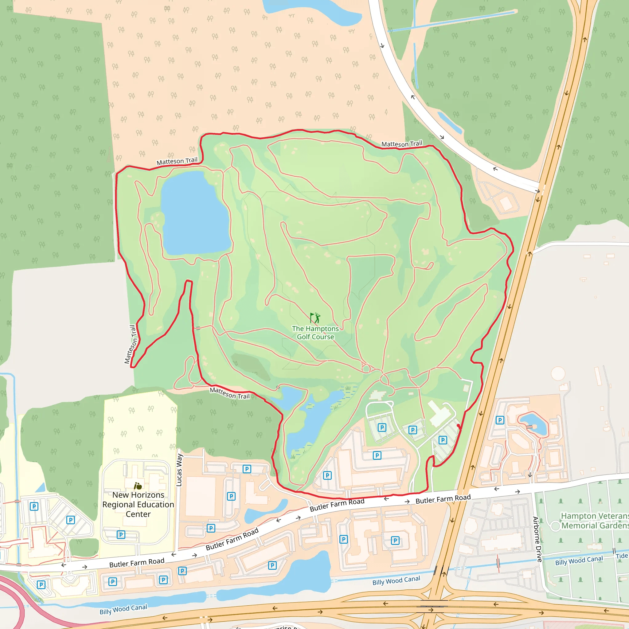 The Hamptons Golf Course Loop mobile static map