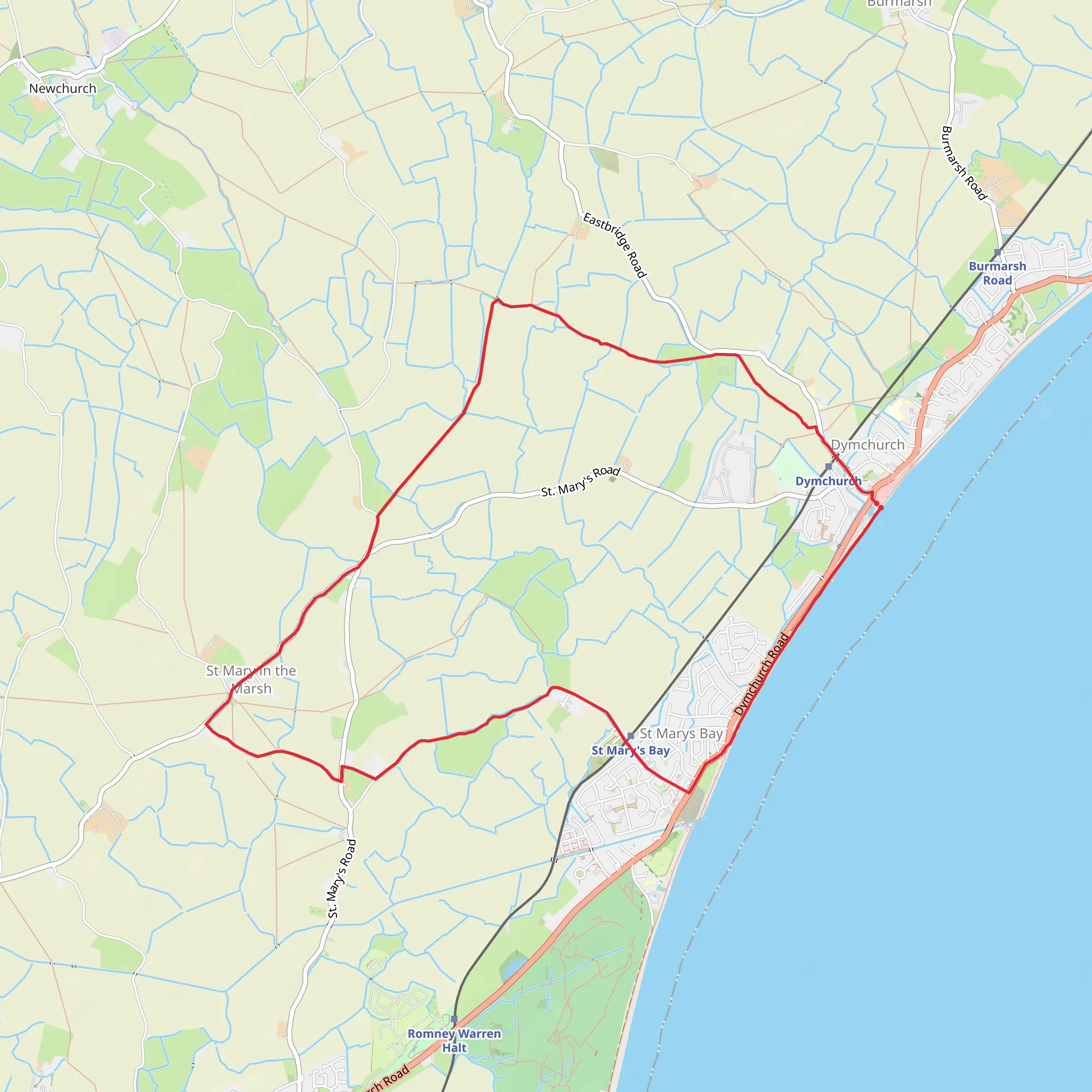 The Outdoor Guide - Sibton Park - The Romney Marshes Walk mobile static map