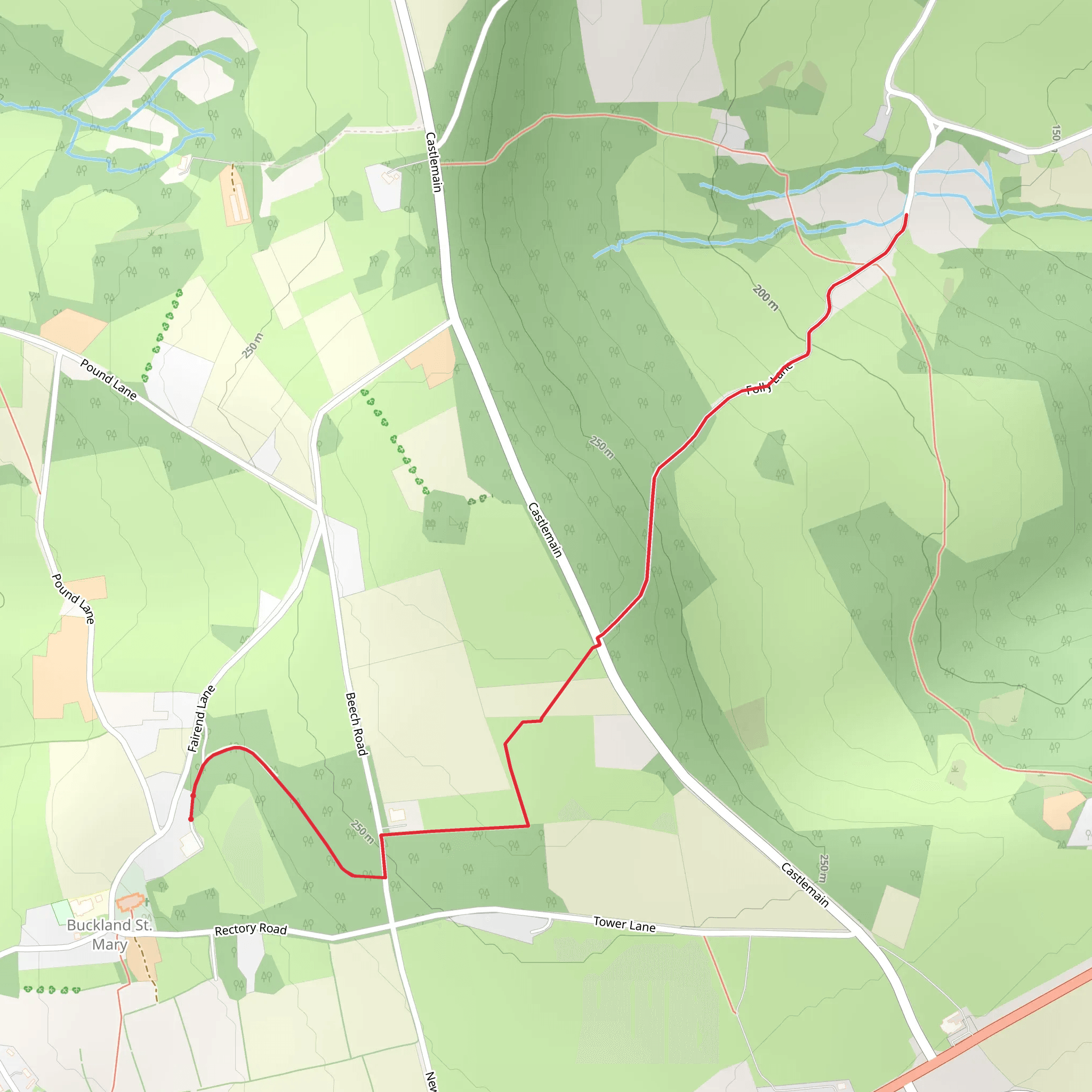 Buckland St Mary Walk mobile static map