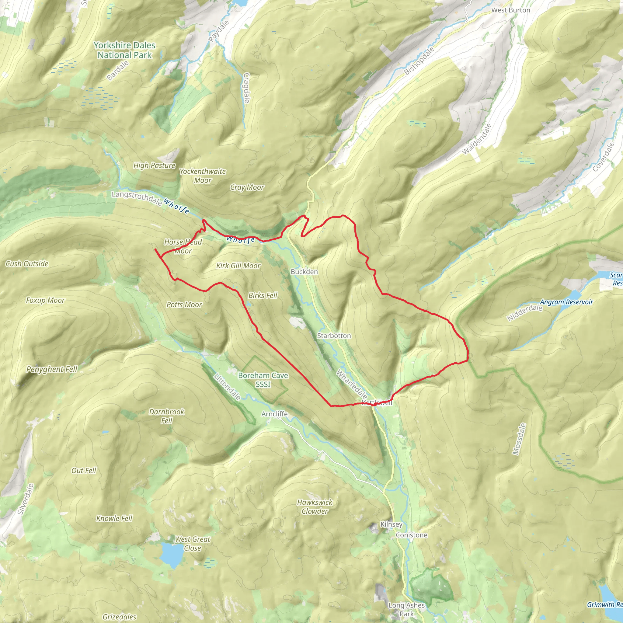Wharfedale three peaks mobile static map