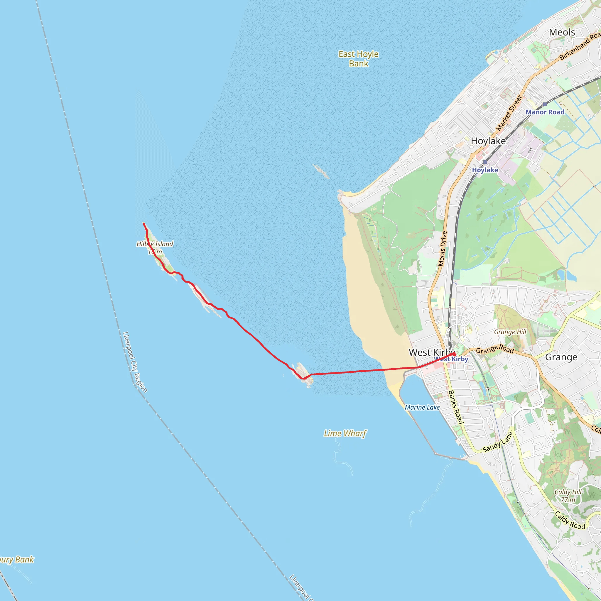 Hilbre Island Walk mobile static map