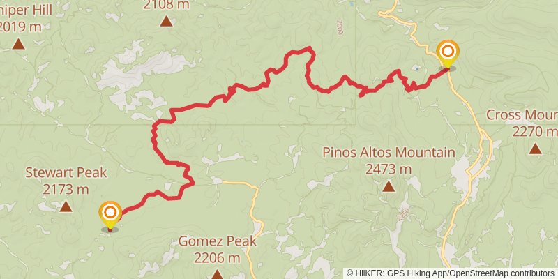 Continental Divide Trail - New Mexico stage 15 Map