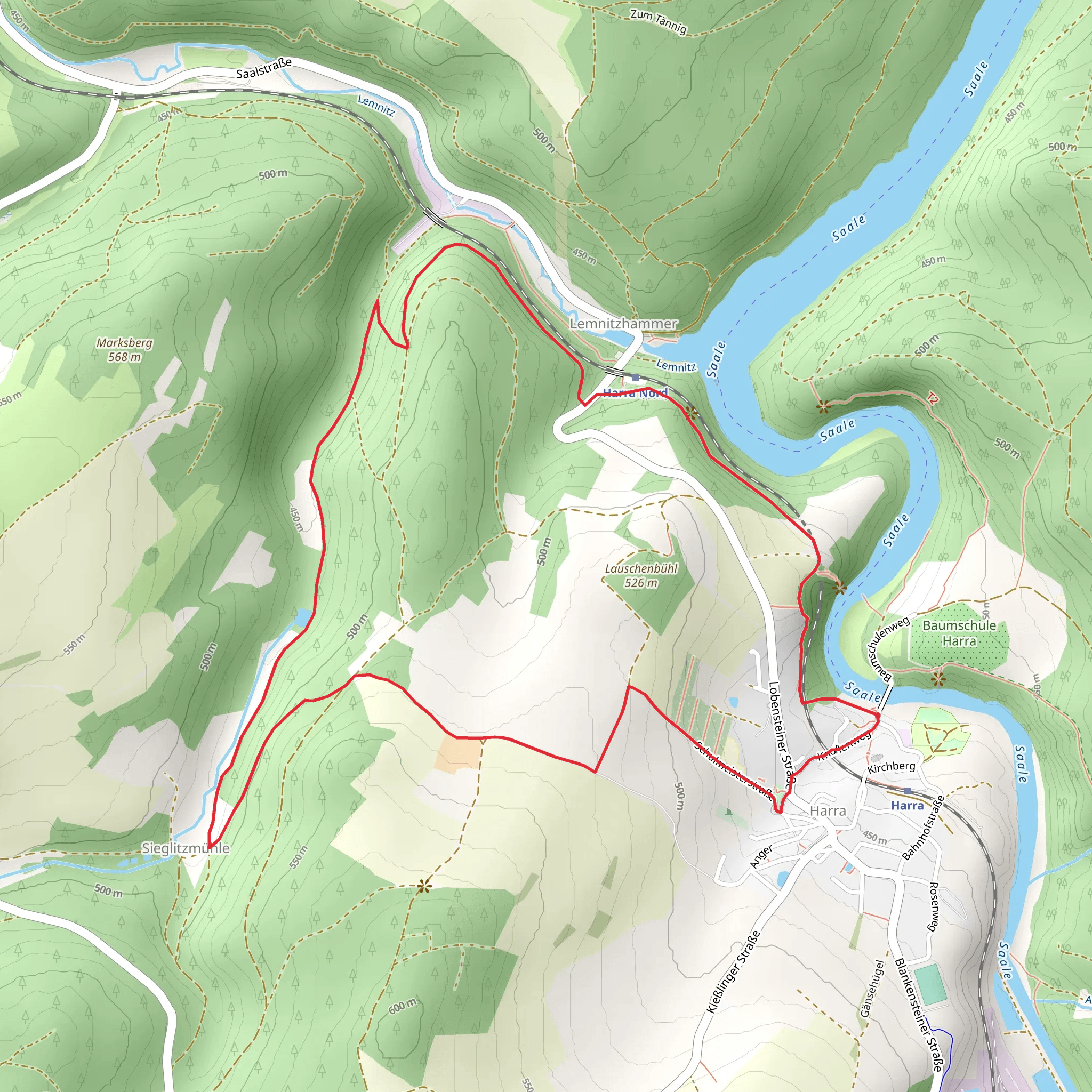 Harra Wanderweg 1 mobile static map