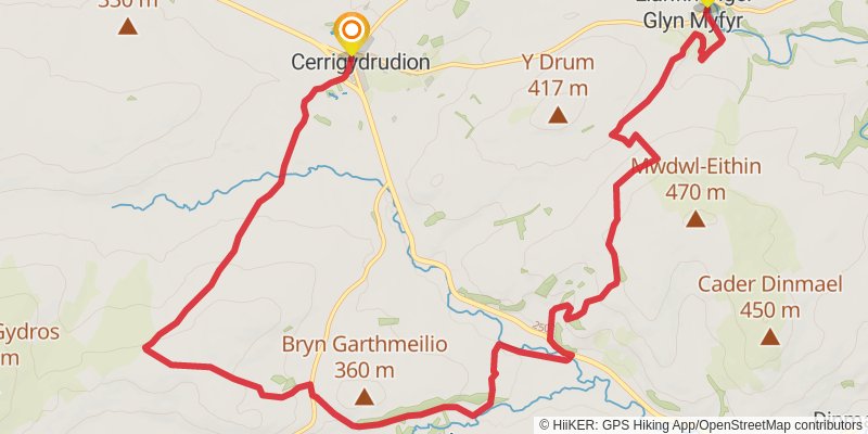Hiraethog Trail stage 2 Map