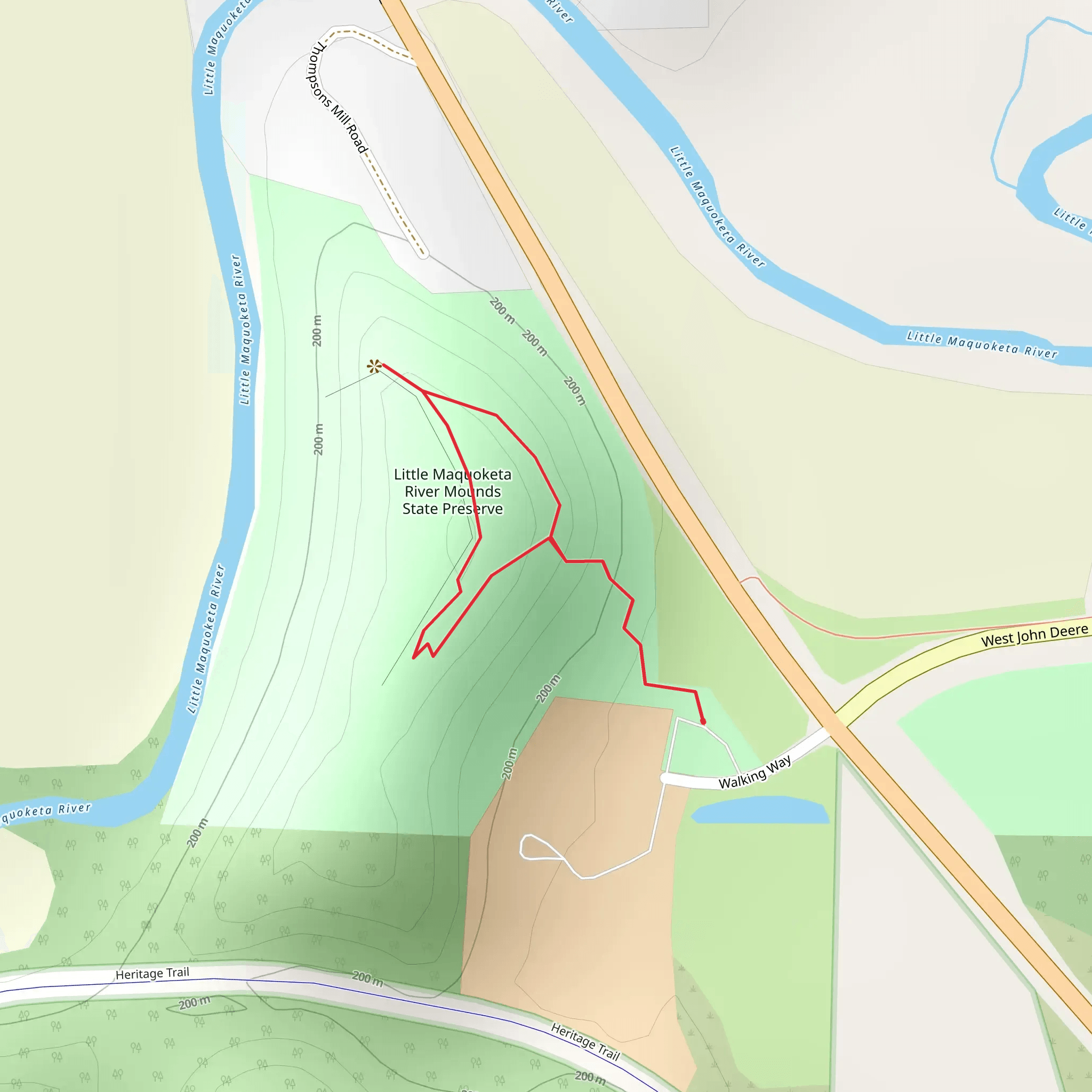 Little Maquoketa River Mounds State Preserve Loop mobile static map