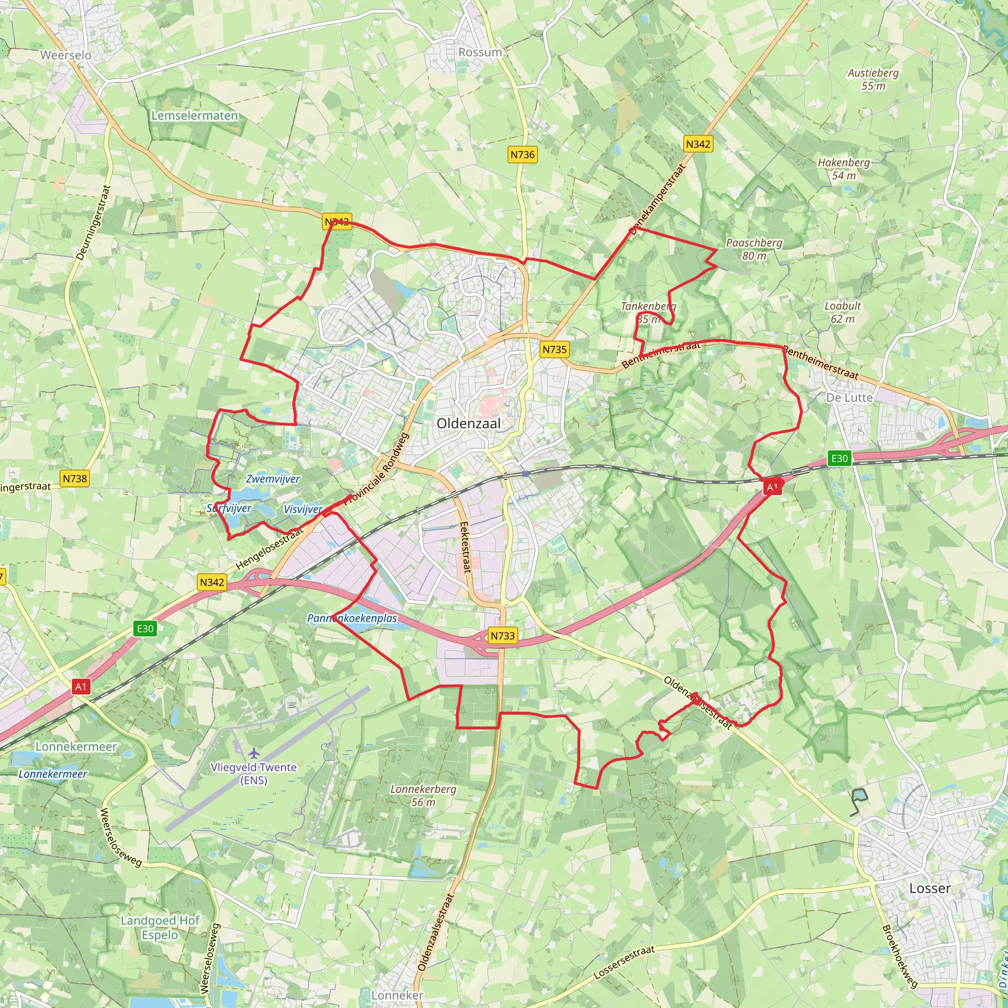 Het Buitenhuys, De Hooge Lutte and Boerrichteresch Loop mobile static map