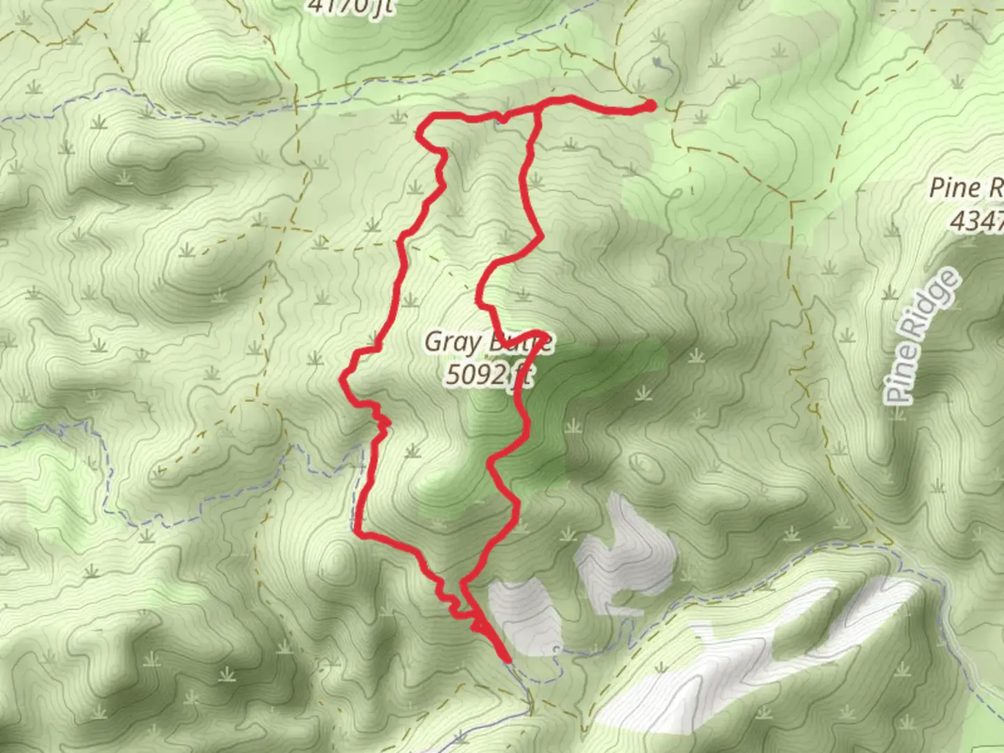 An image depicting the trail Gray Butte Loop Trail and its surrounding area.