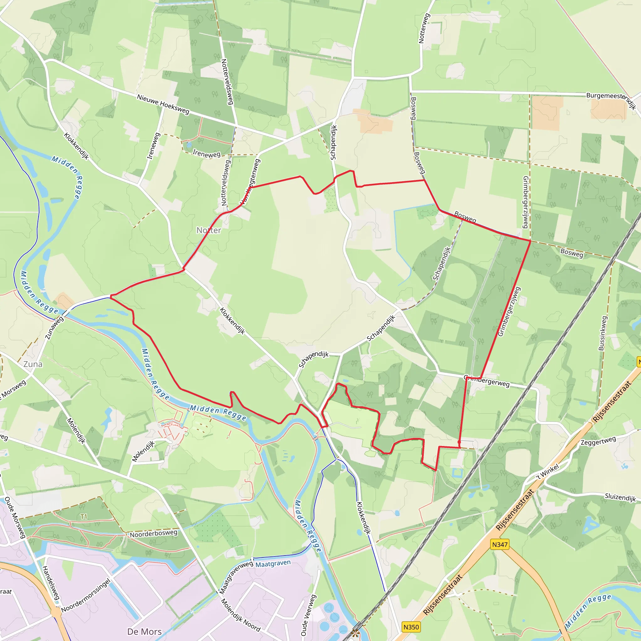 Theehuys Grimberg and Noker via Overijssels Havezatenpad mobile static map