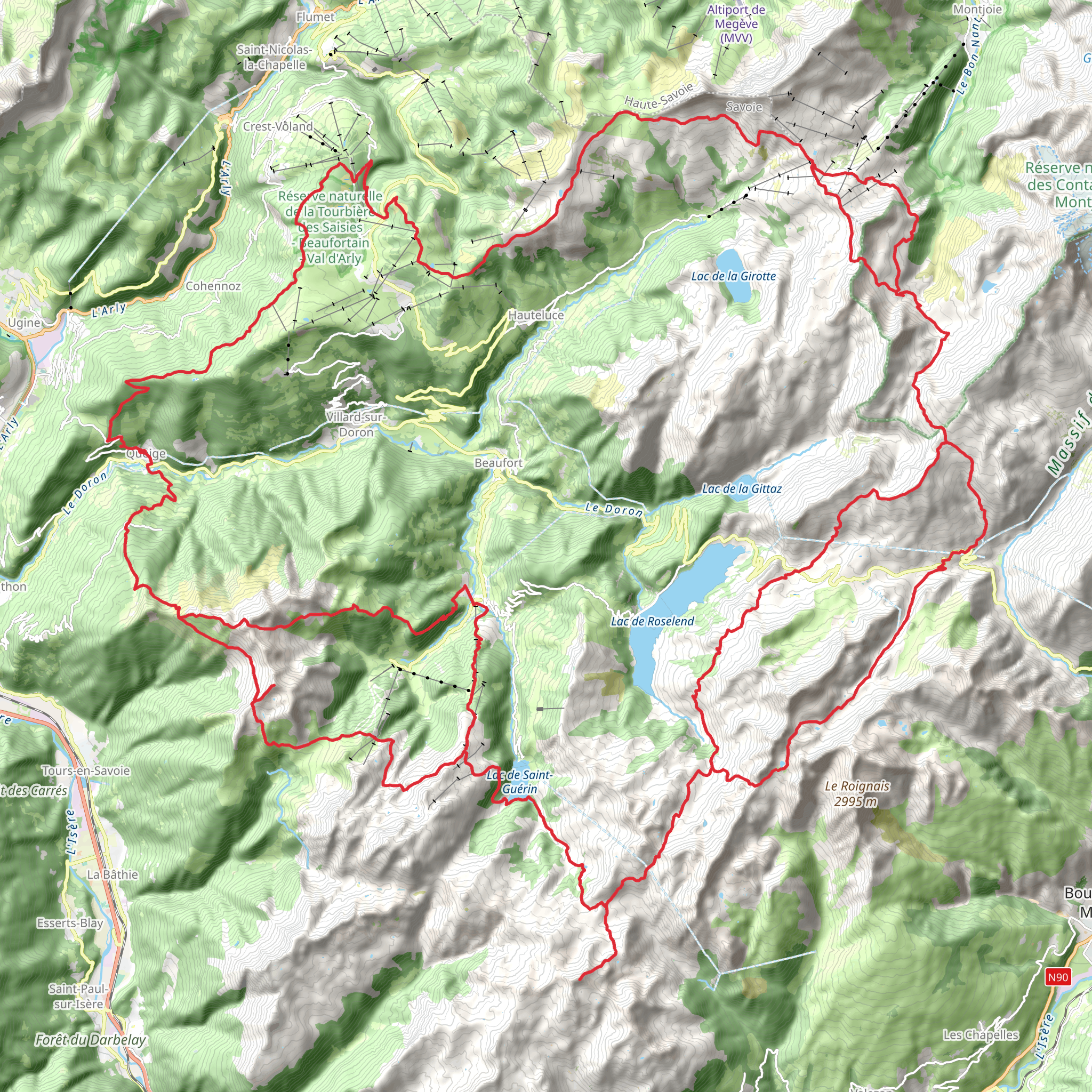 Tour Du Beaufortain mobile static map