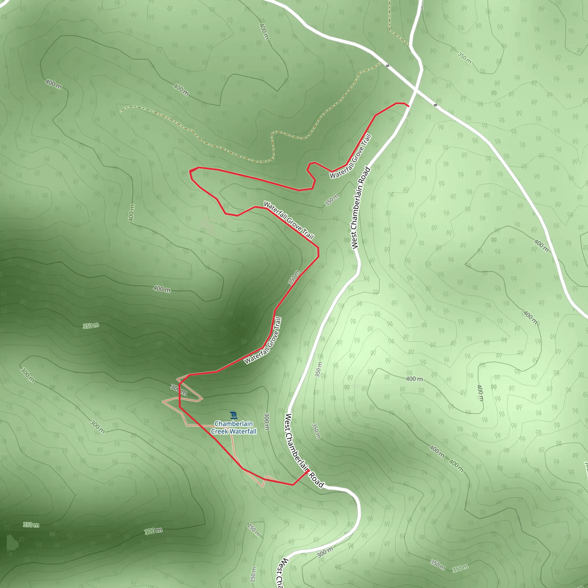 Waterfall Grove Trail mobile static map