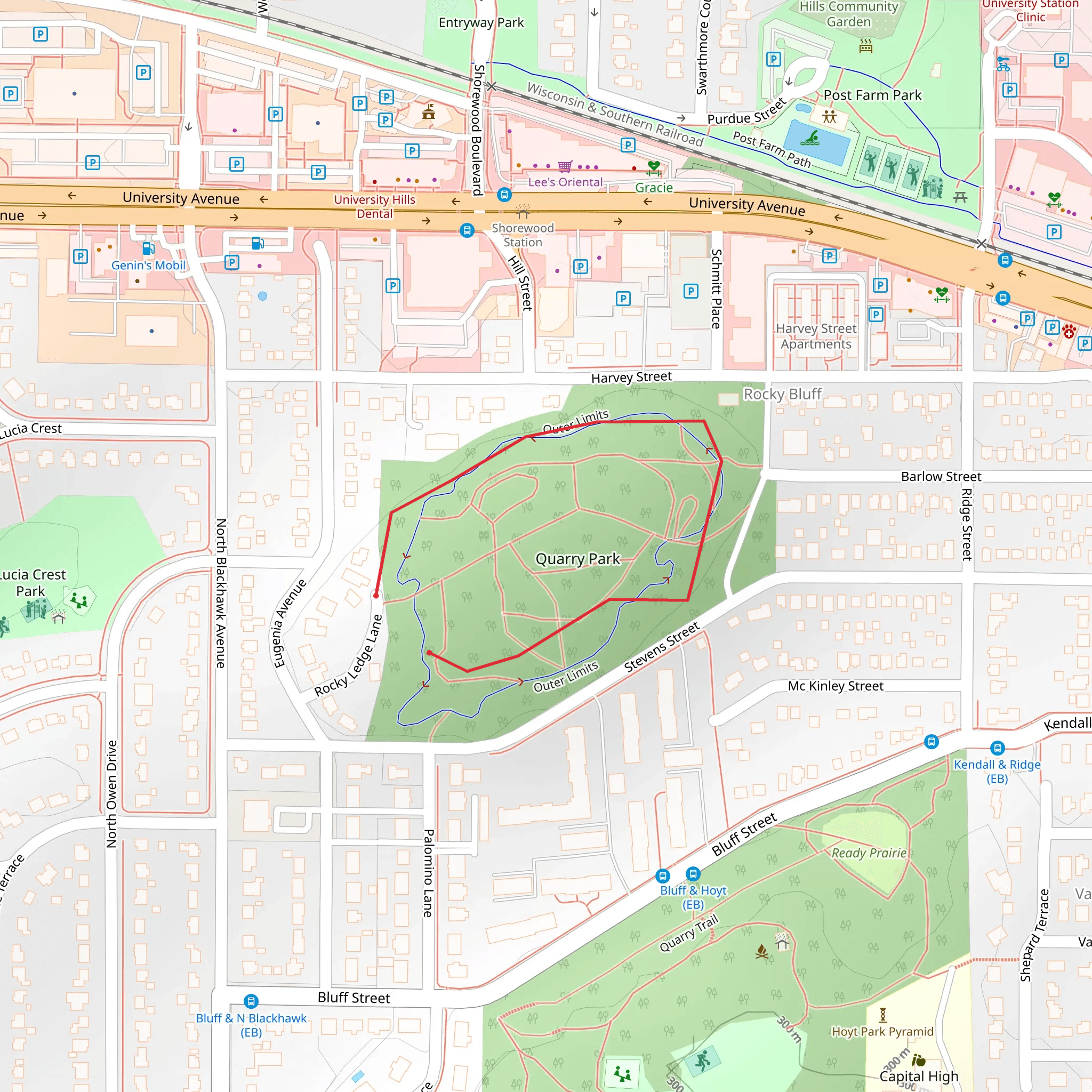 Quarry Park Loop mobile static map