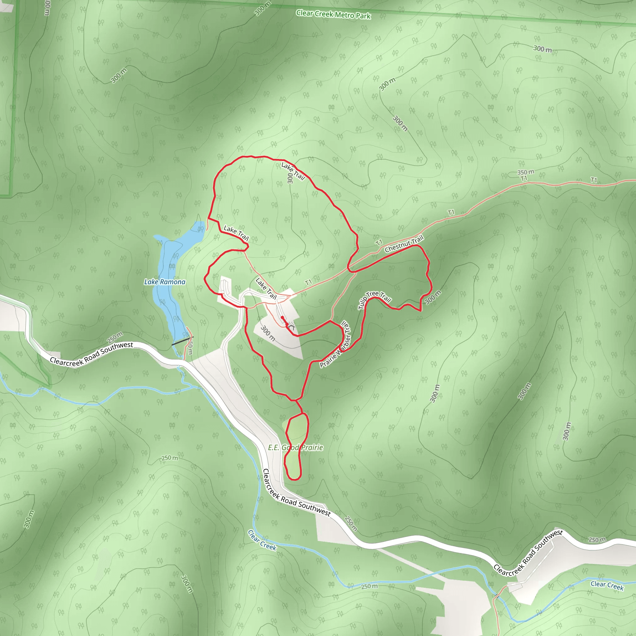Prairie Warbler, Lake and Good Prairie Loop Trail mobile static map