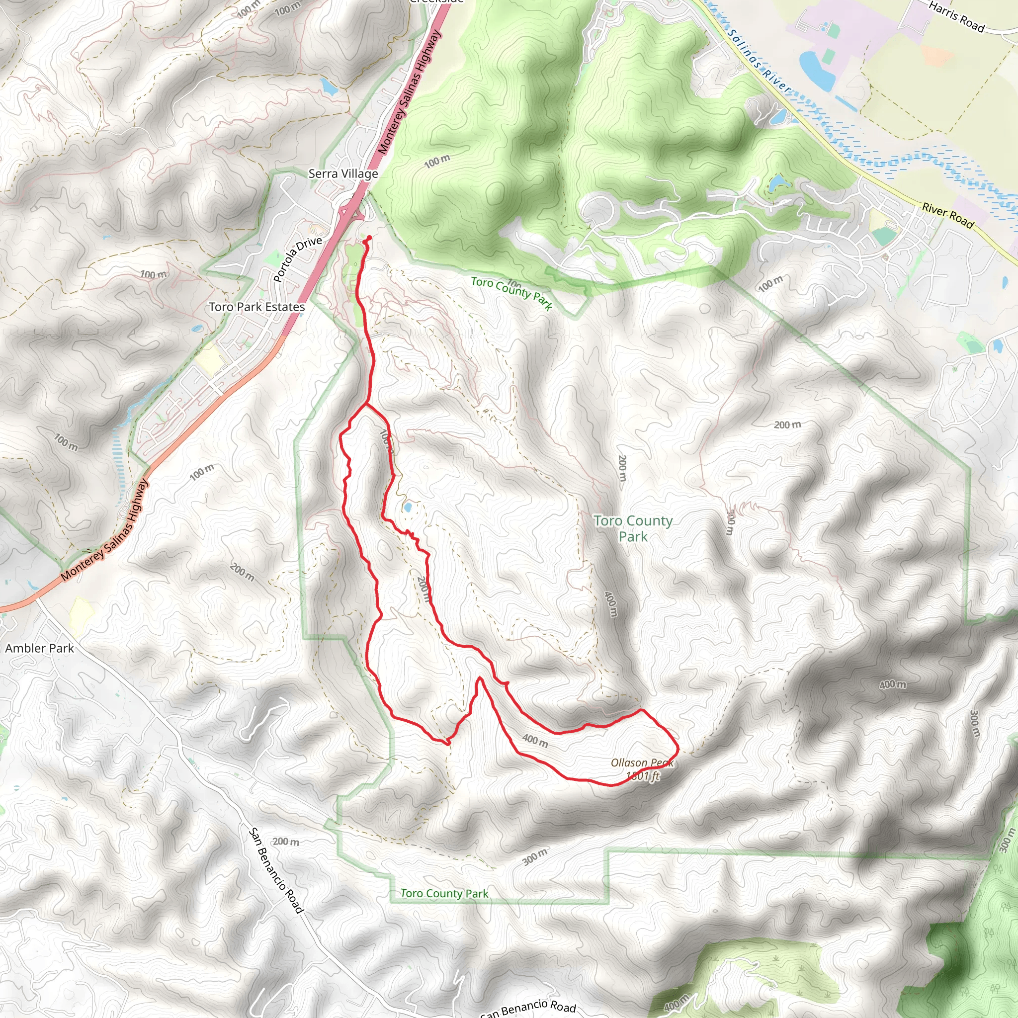 Ollason Peak Loop mobile static map
