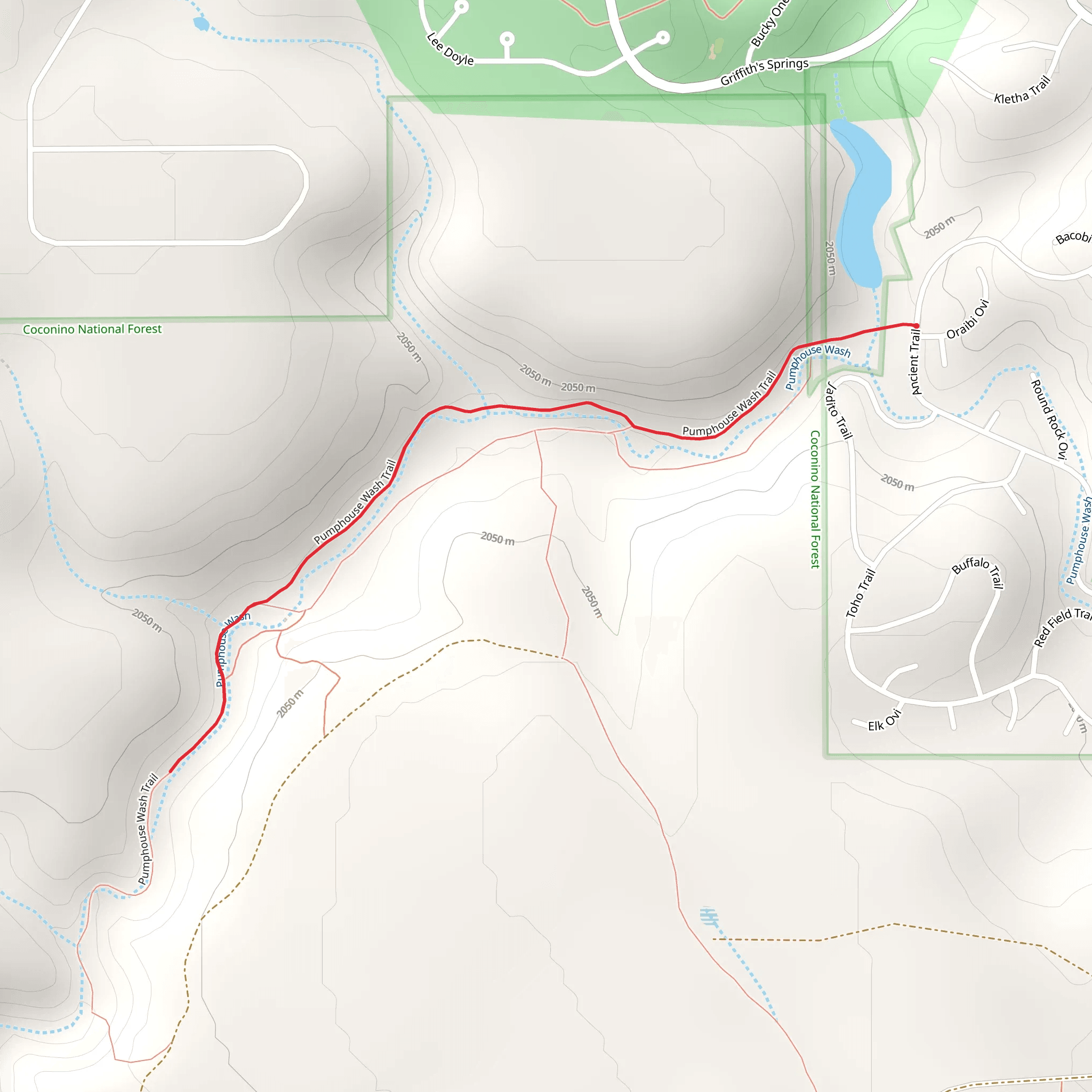 Pumphouse Wash Trail mobile static map