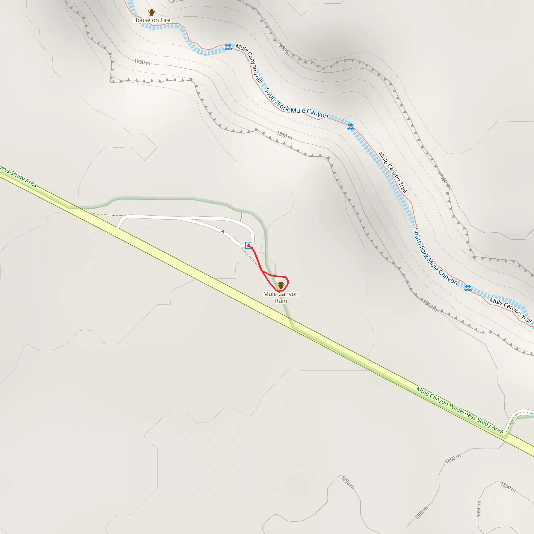 Mule Canyon Kiva Loop mobile static map