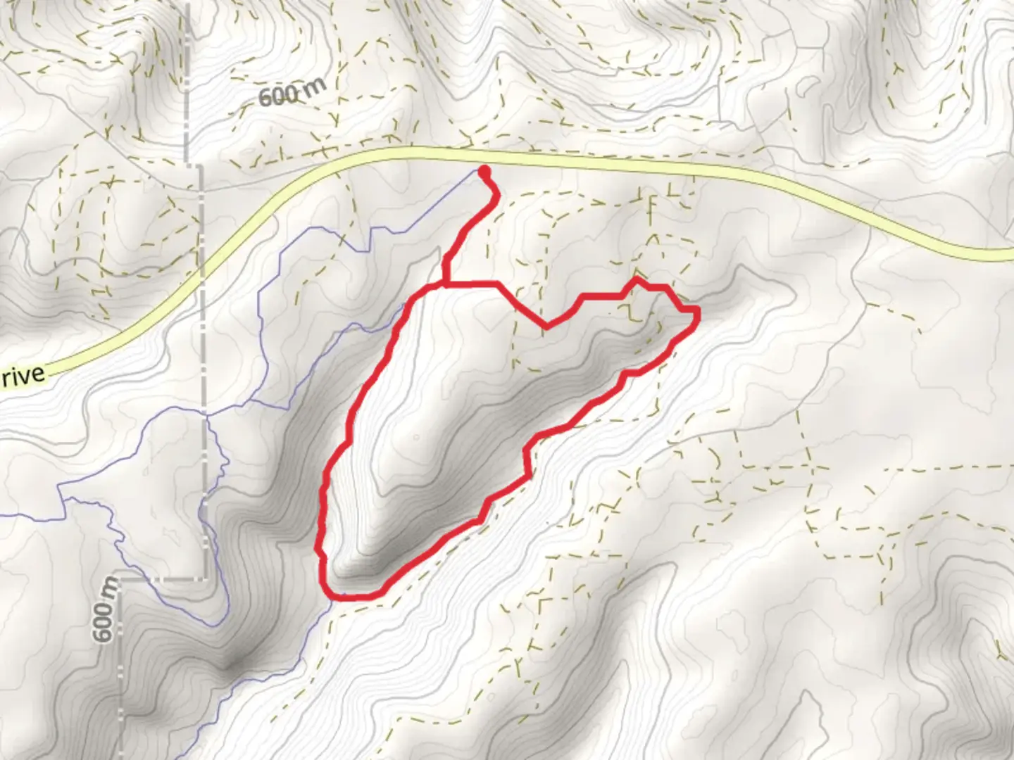 An image depicting the trail Morrison Run Creek via Rimrock Trail and its surrounding area.