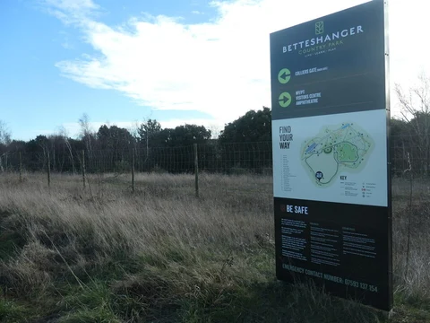 An image depicting the trail Betteshanger - Fowlmead Country Park and its surrounding area.