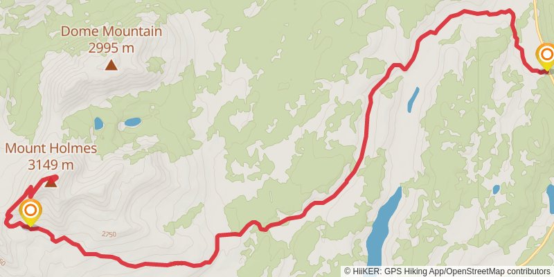 Mount Holmes Trail stage 2 Map