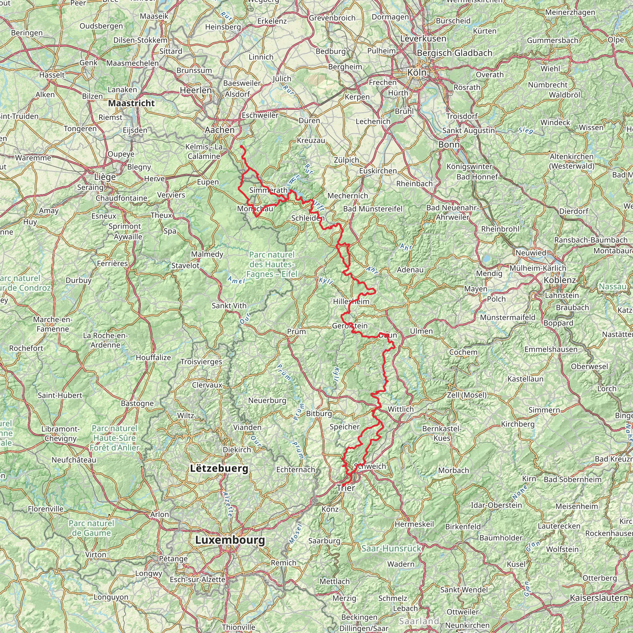 Eifelsteig mobile static map