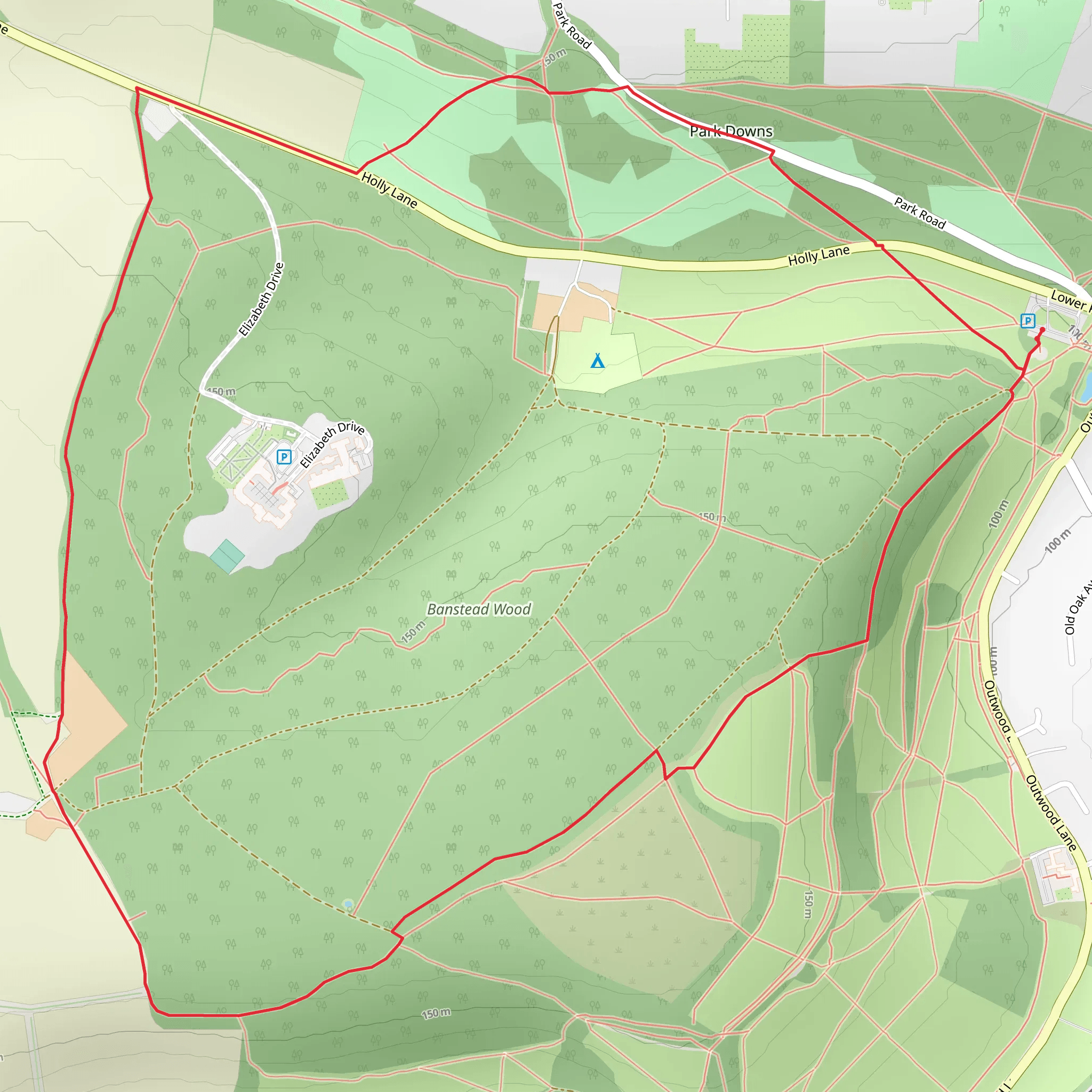 Banstead Woods mobile static map