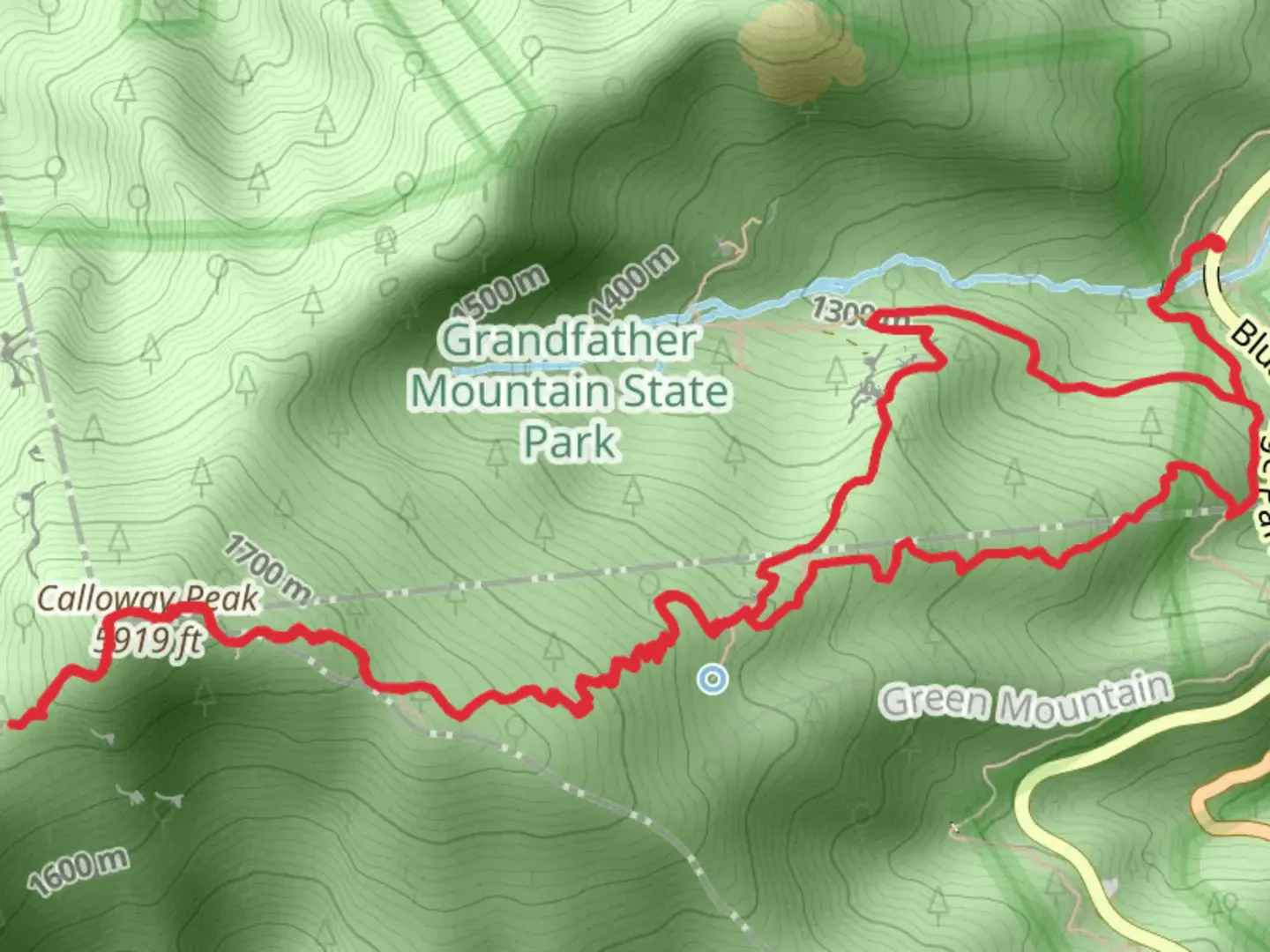 An image depicting the trail Calloway Peak Loop and its surrounding area.
