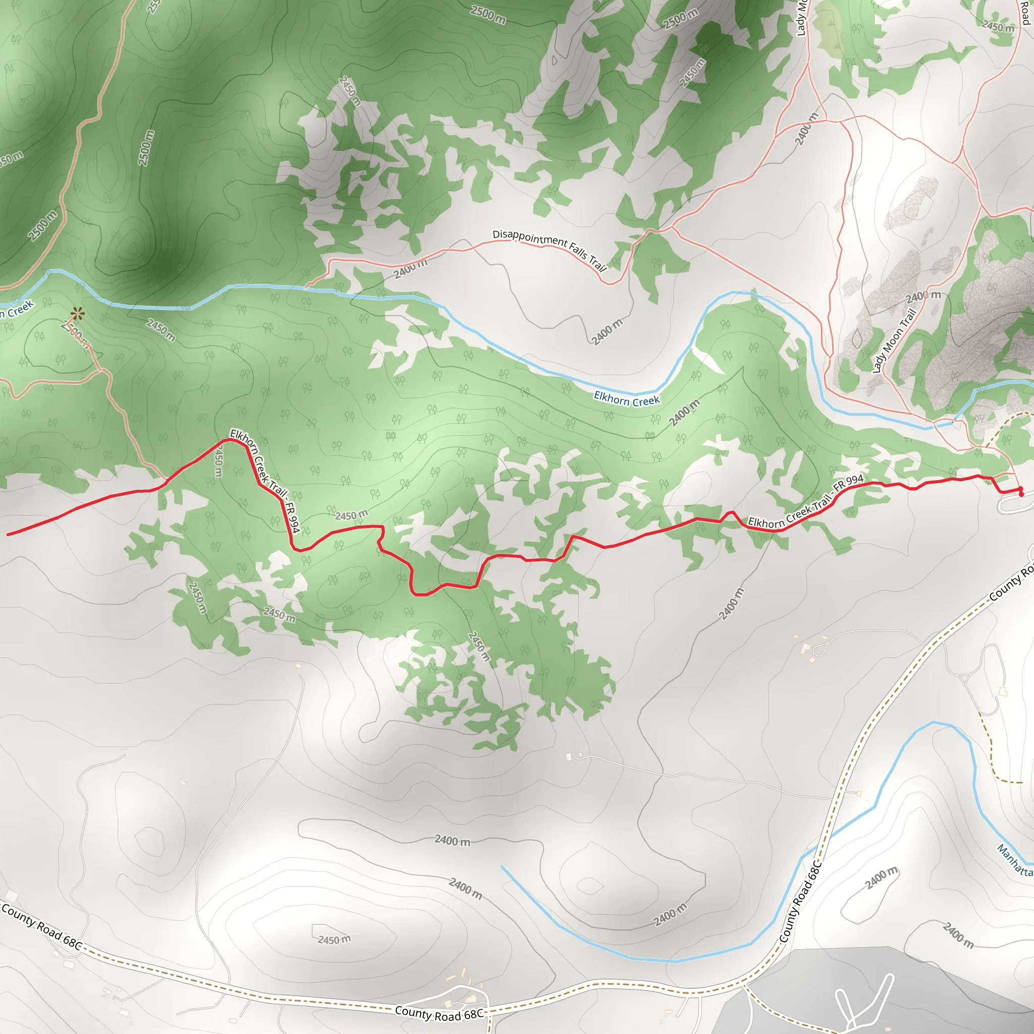 Elkhorn Creek Trail mobile static map