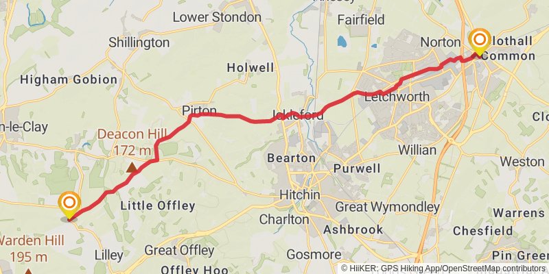 Icknield Way Path stage 3 Map