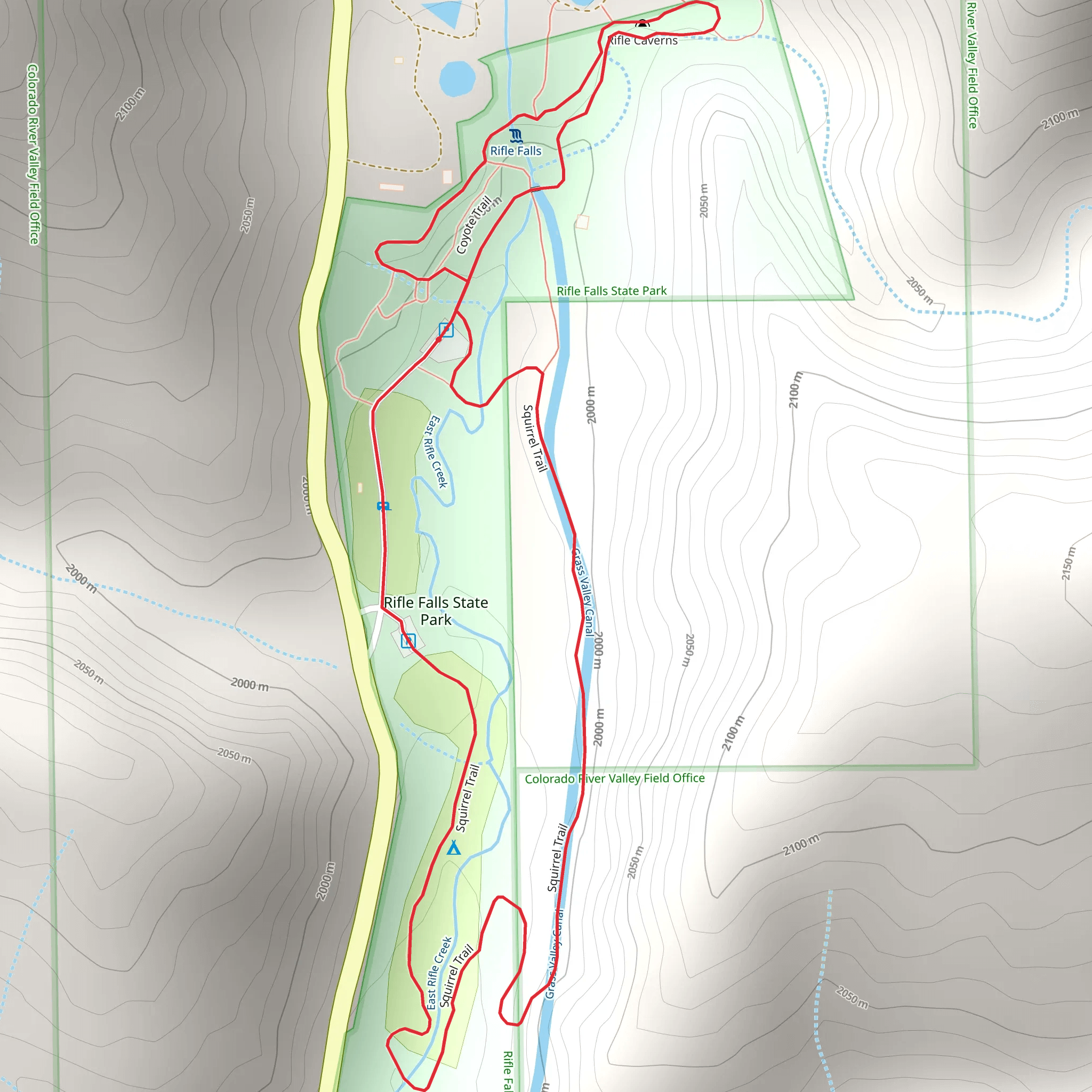 Rifle Falls State Park Loop mobile static map