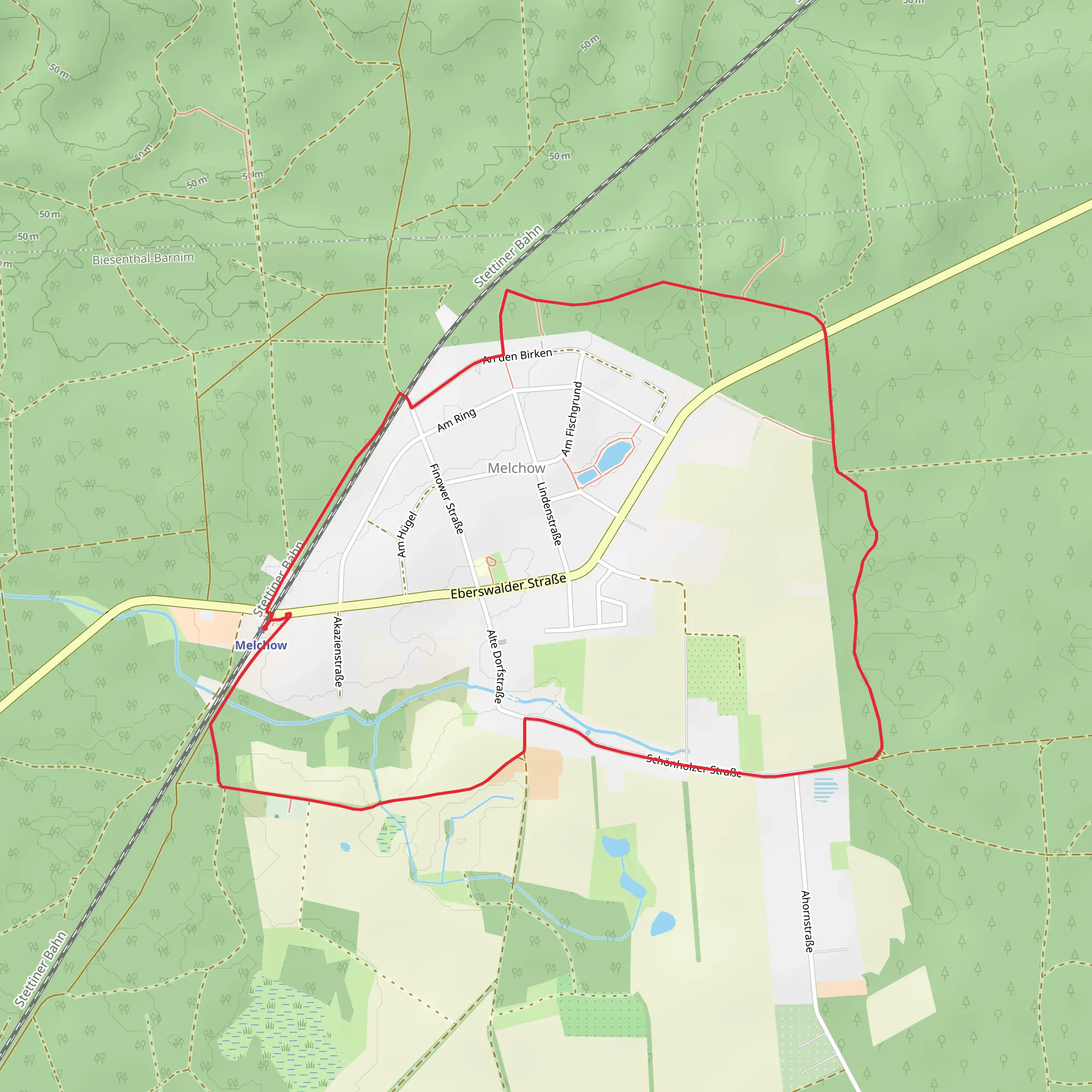 Rundweg Melchow mobile static map