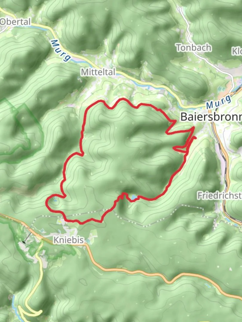 An image depicting the trail Sankenbachsee, Musse and Ellbachsee Loop and its surrounding area.
