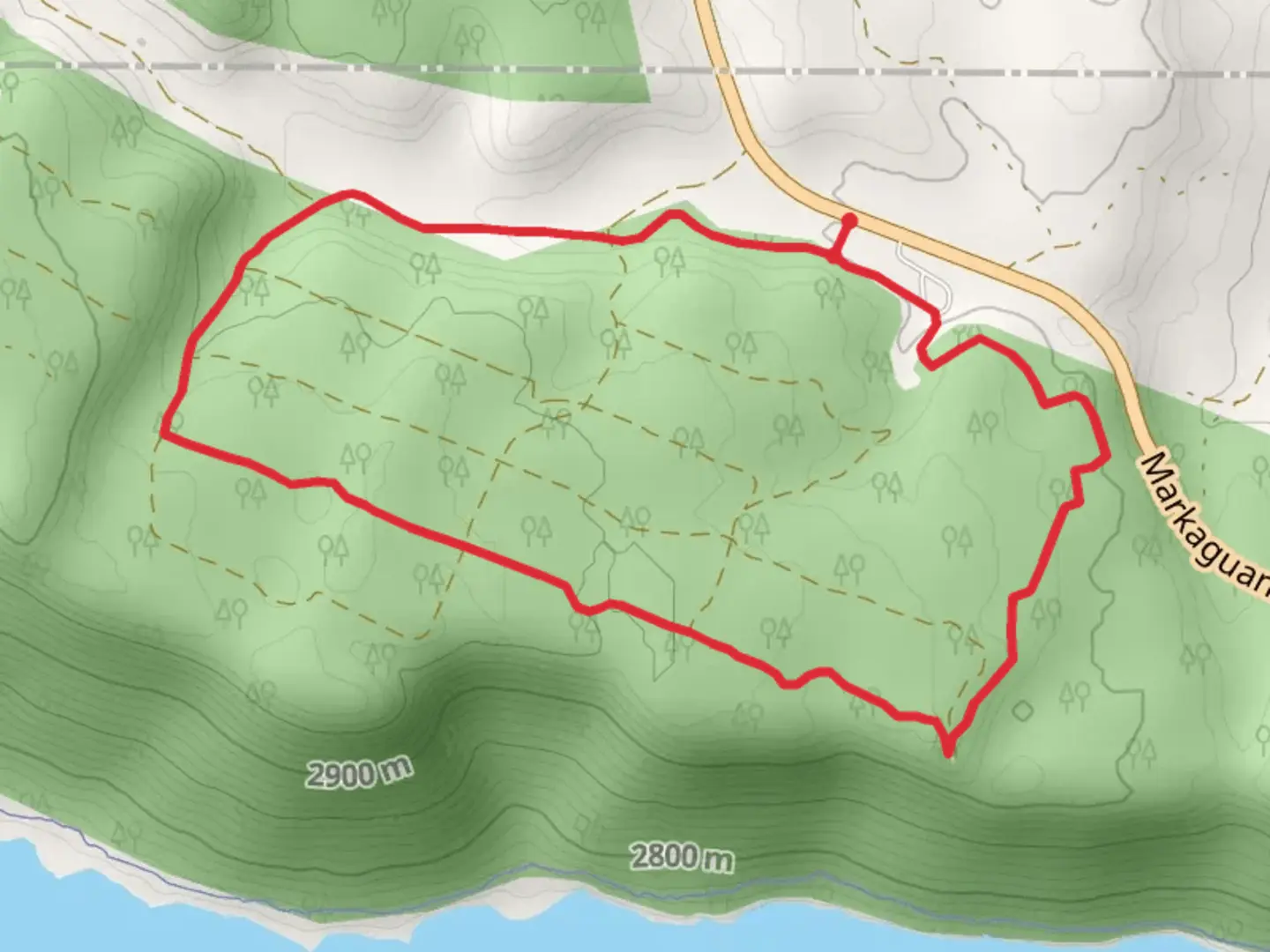 An image depicting the trail Hollow Trail and Snow Shoe Trail and its surrounding area.