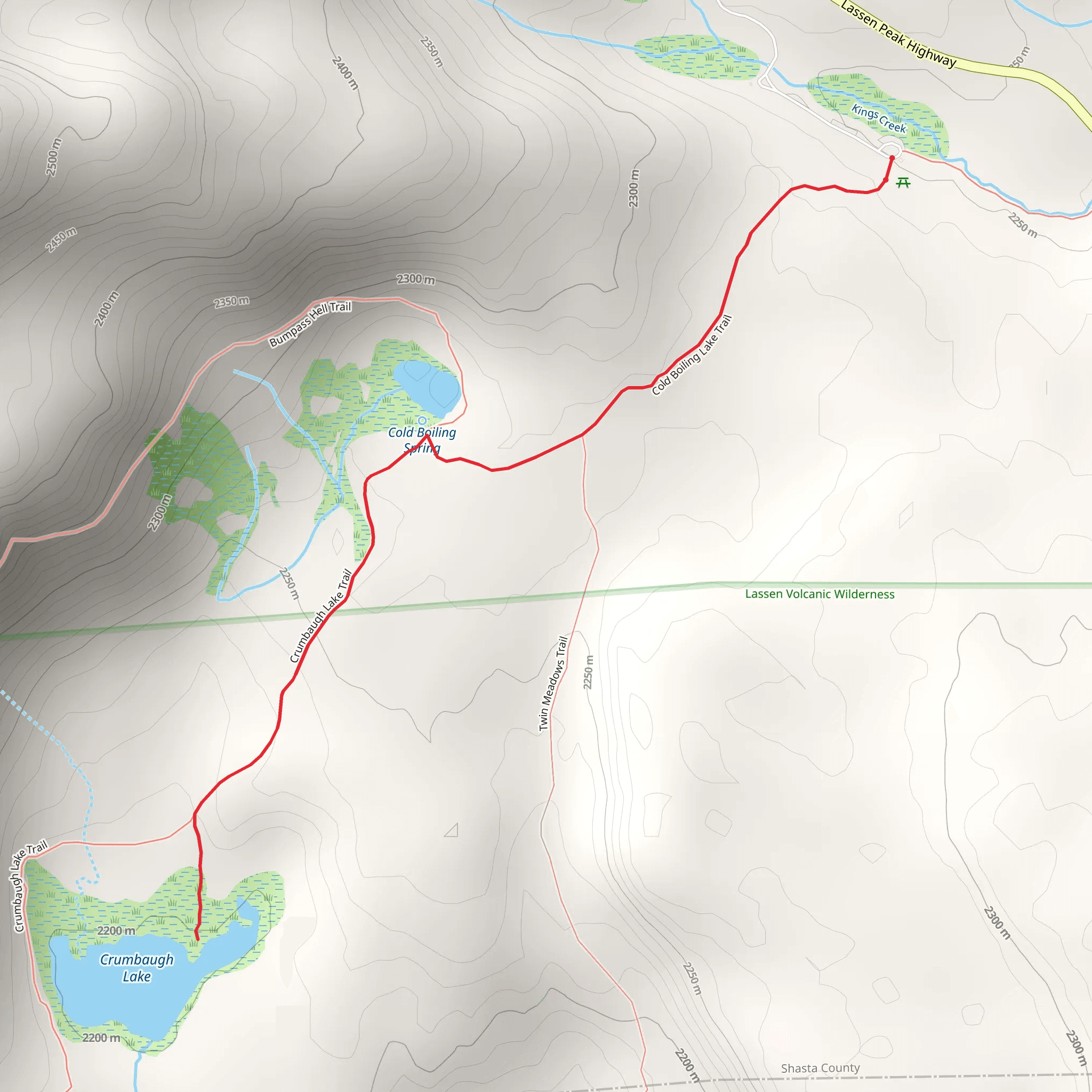 Crumbaugh Lake via Cold Boiling Lake Trail mobile static map
