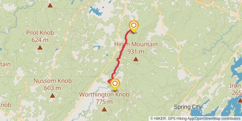Great Eastern Trail (Incomplete) stage 58 Map