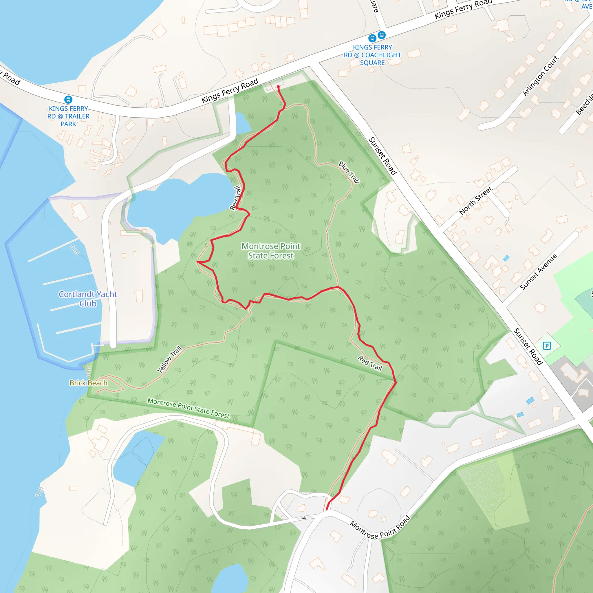 Montrose Point State Forest from Kings Ferry Road mobile static map