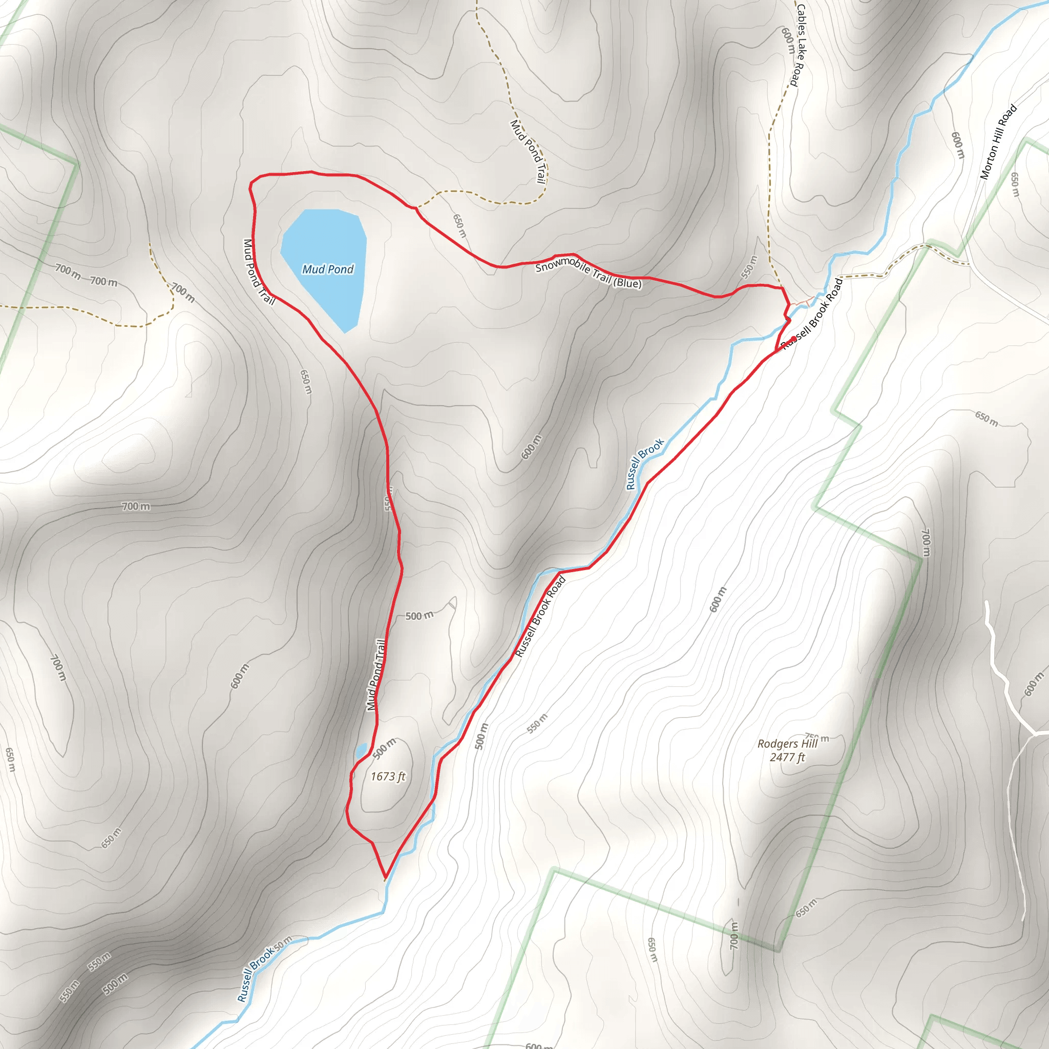 Mud Pond Loop mobile static map