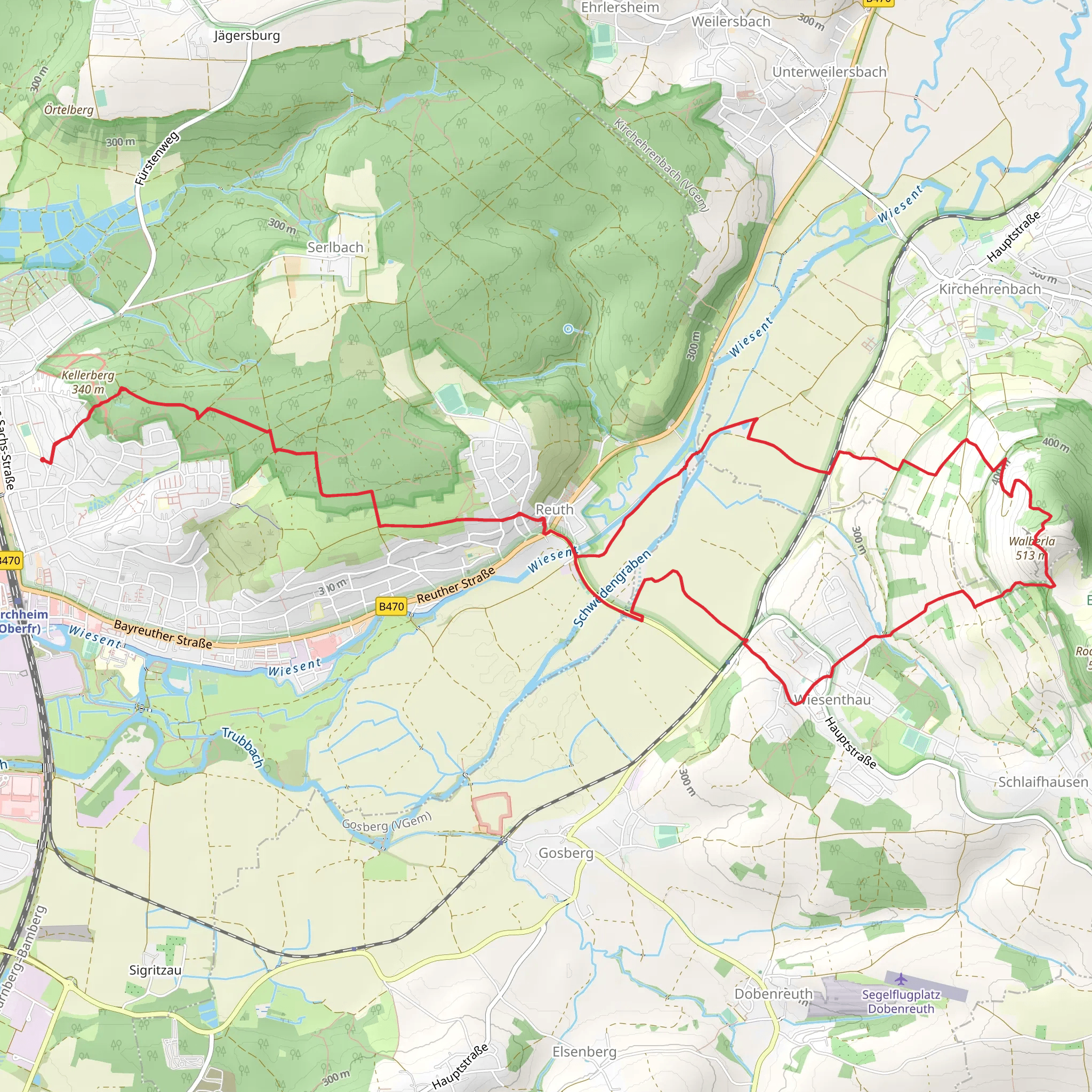 Walberla and Ehrenburg Loop via Kellerberg mobile static map