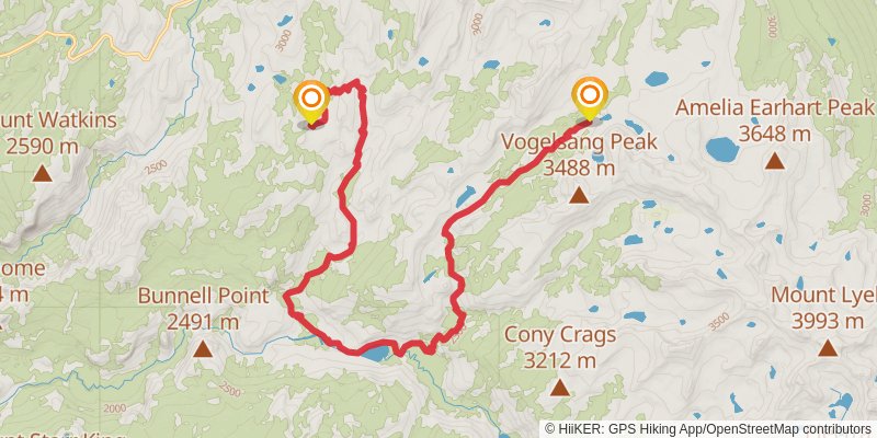 High Sierra Camps Loop stage 3 Map