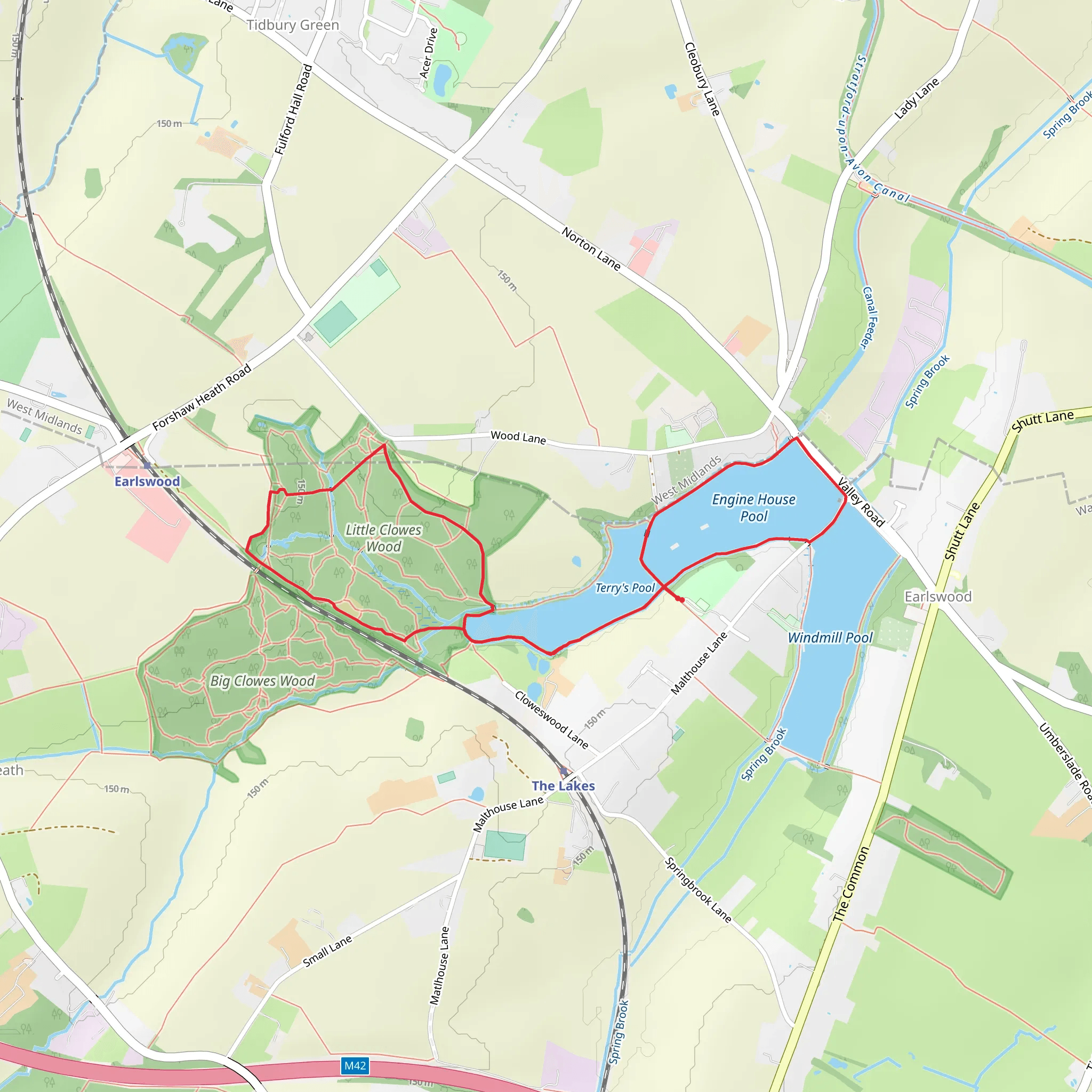 Earlswood Lakes mobile static map