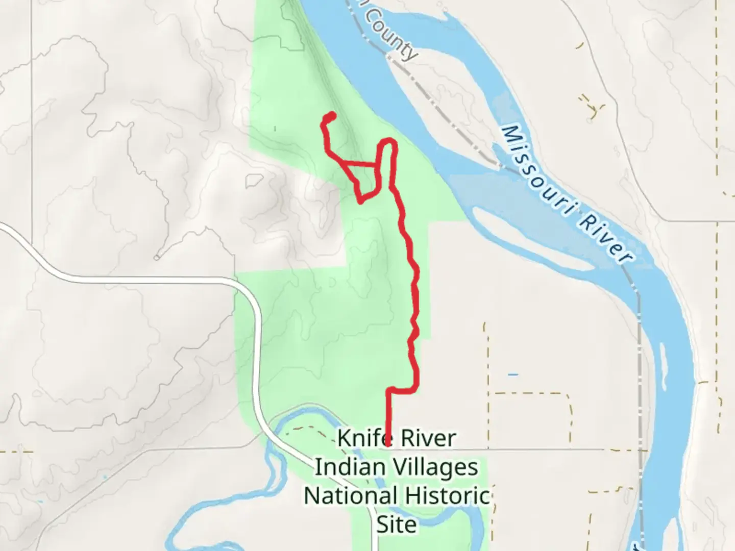 An image depicting the trail Missouri River Overlook Walk and its surrounding area.