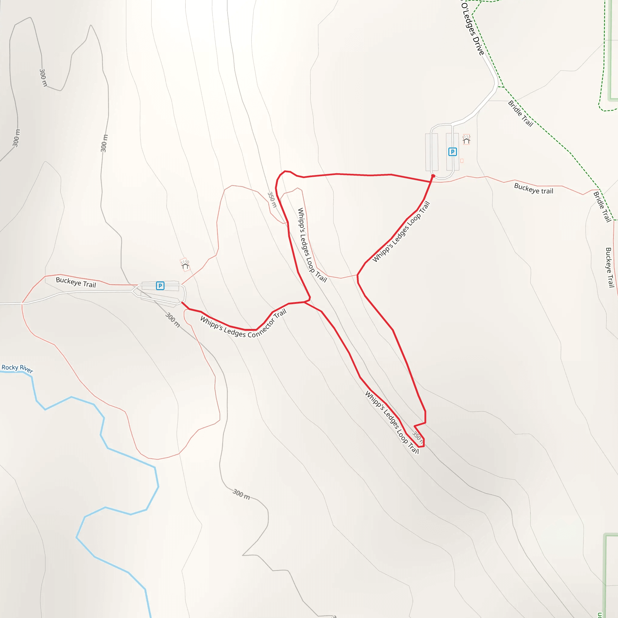 Whipp's Ledges Loop Trail mobile static map