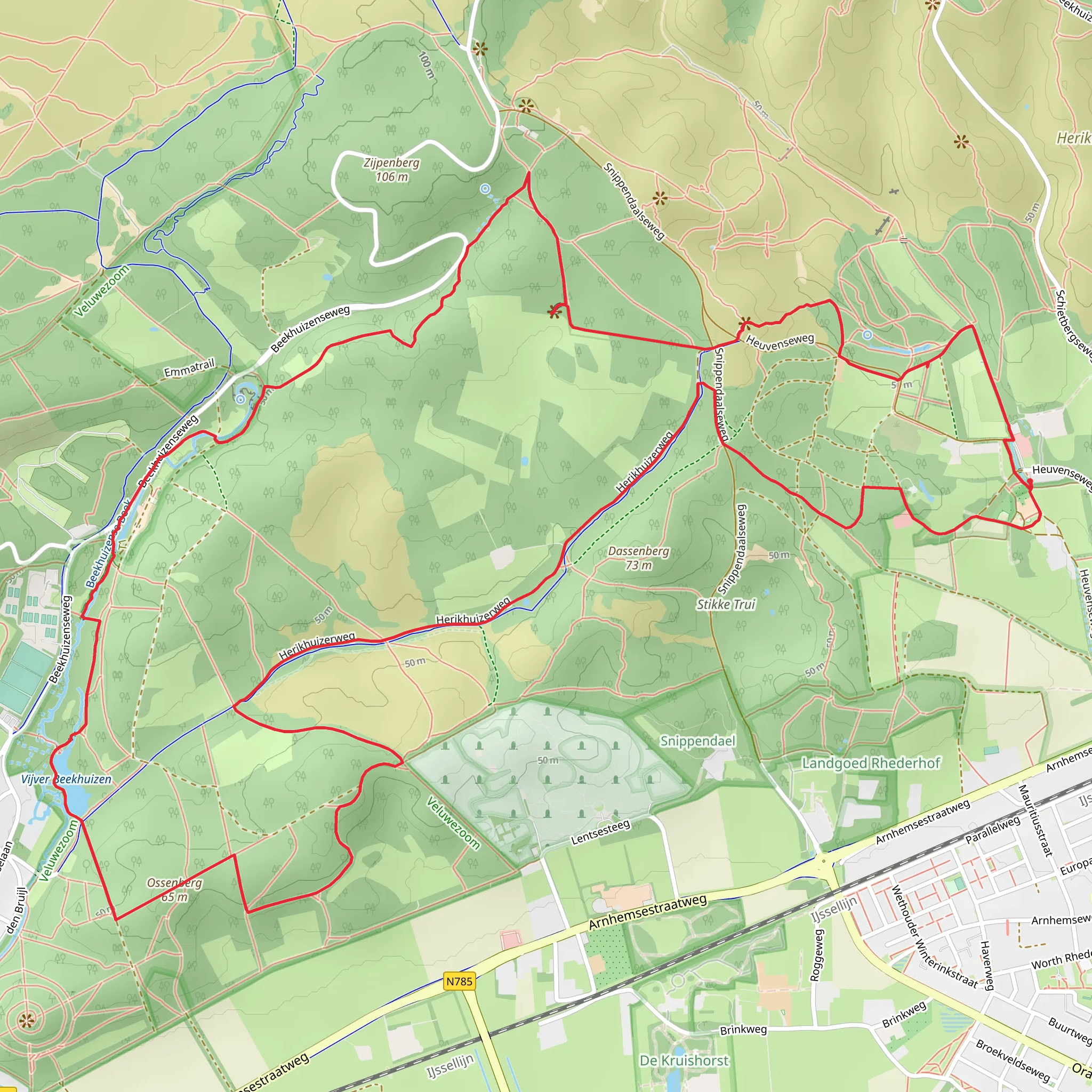Helsberg, Ossenberg and Herikhuizer Weg Loop mobile static map